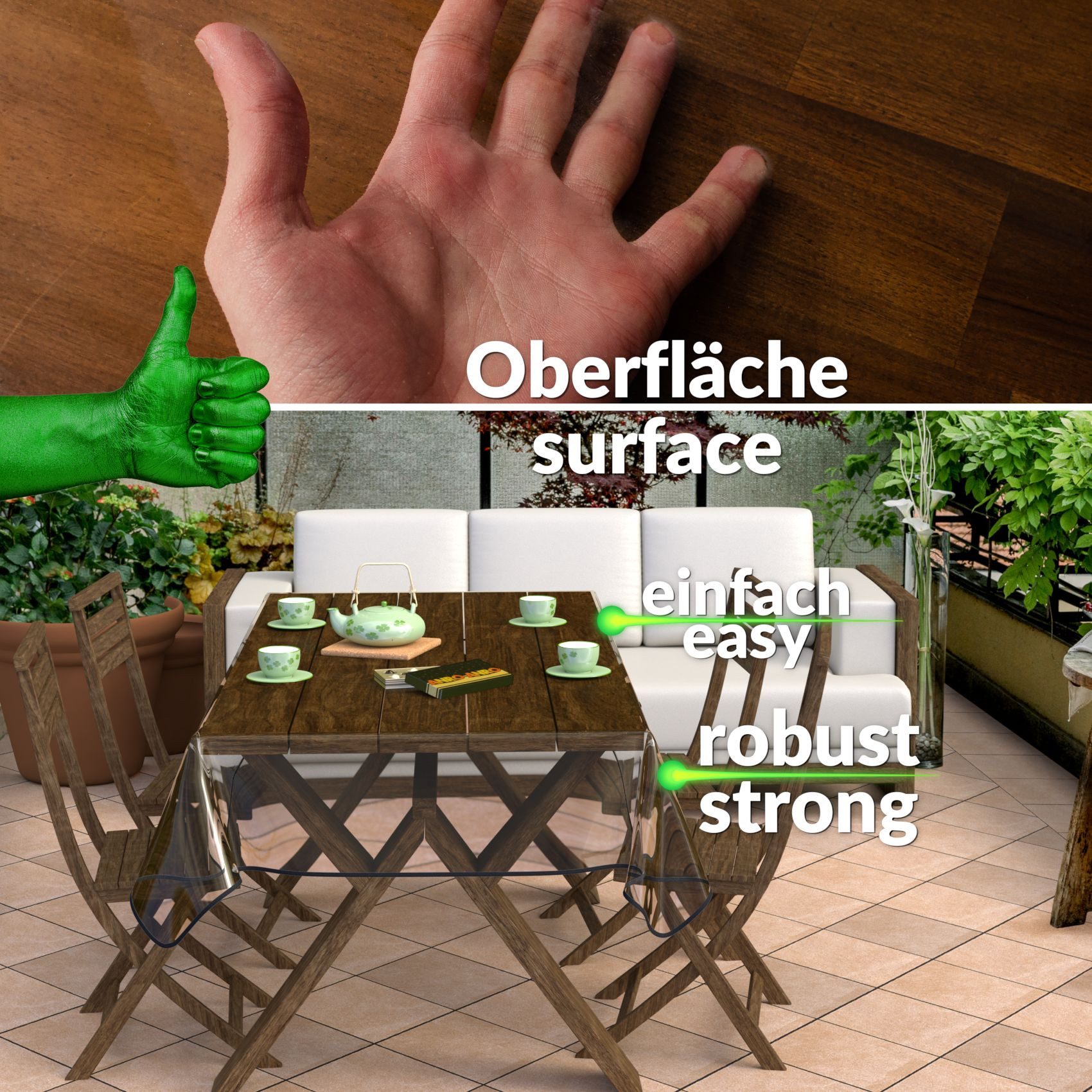 ANRO Tischdecke KLARA abwaschbar Tischfolie transparent Gartentischdecke 0,3mm (Einzelstück 1-tlg), wasserabweisend Durchsichtig Transparent 100x140cm – Bild 4 von 5