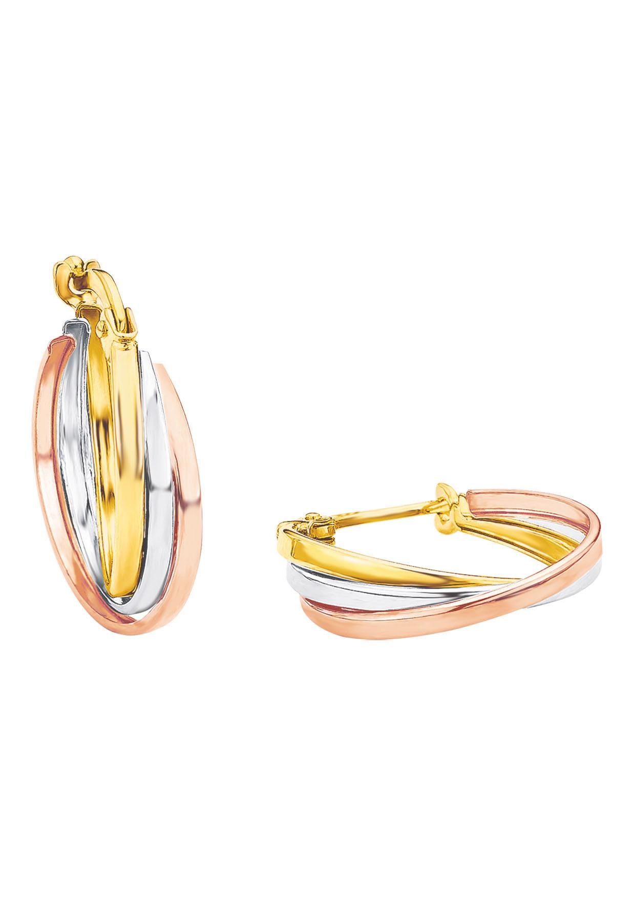 Amor Paar Ohrstecker 3-fach verschlungen, tricolor