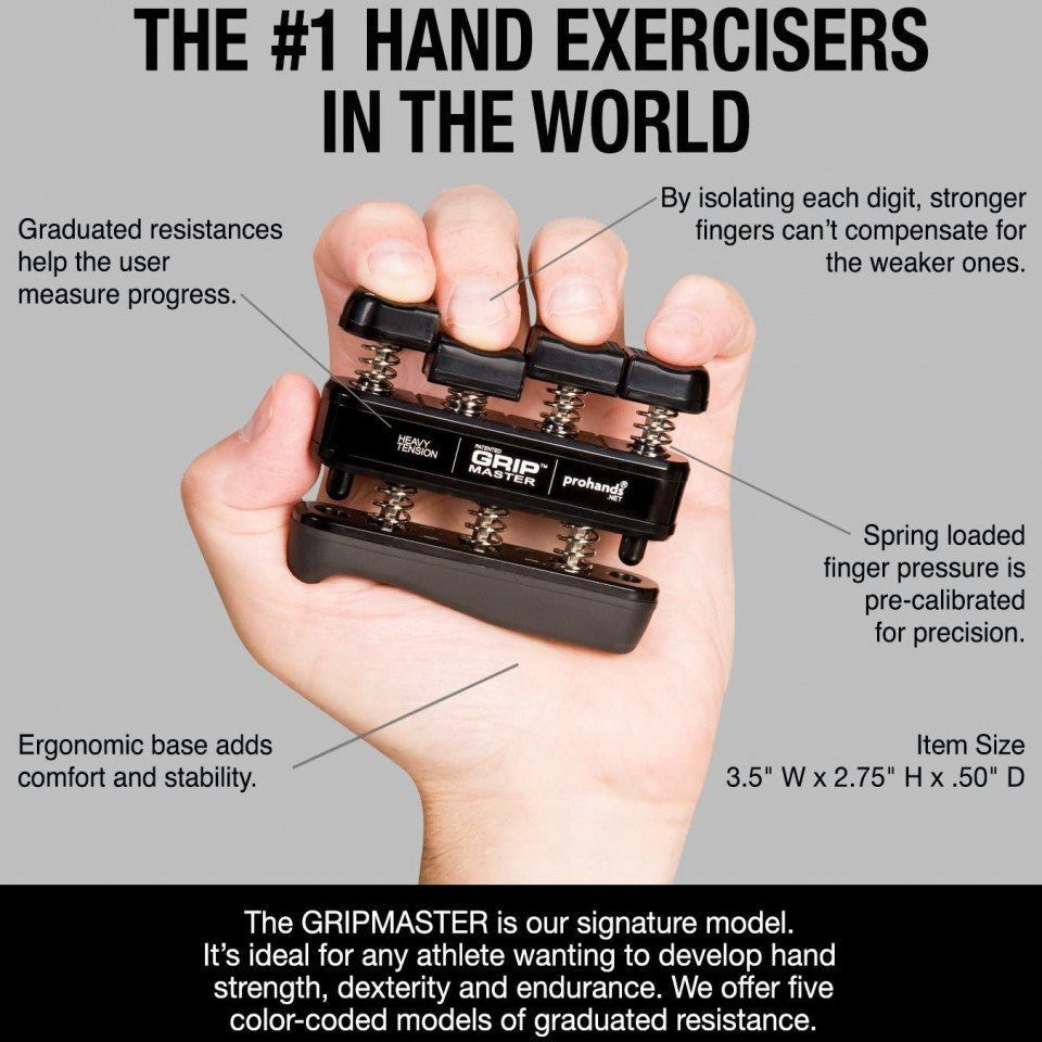 Pro Hands Handmuskeltrainer Schwarz - Heavy Tension