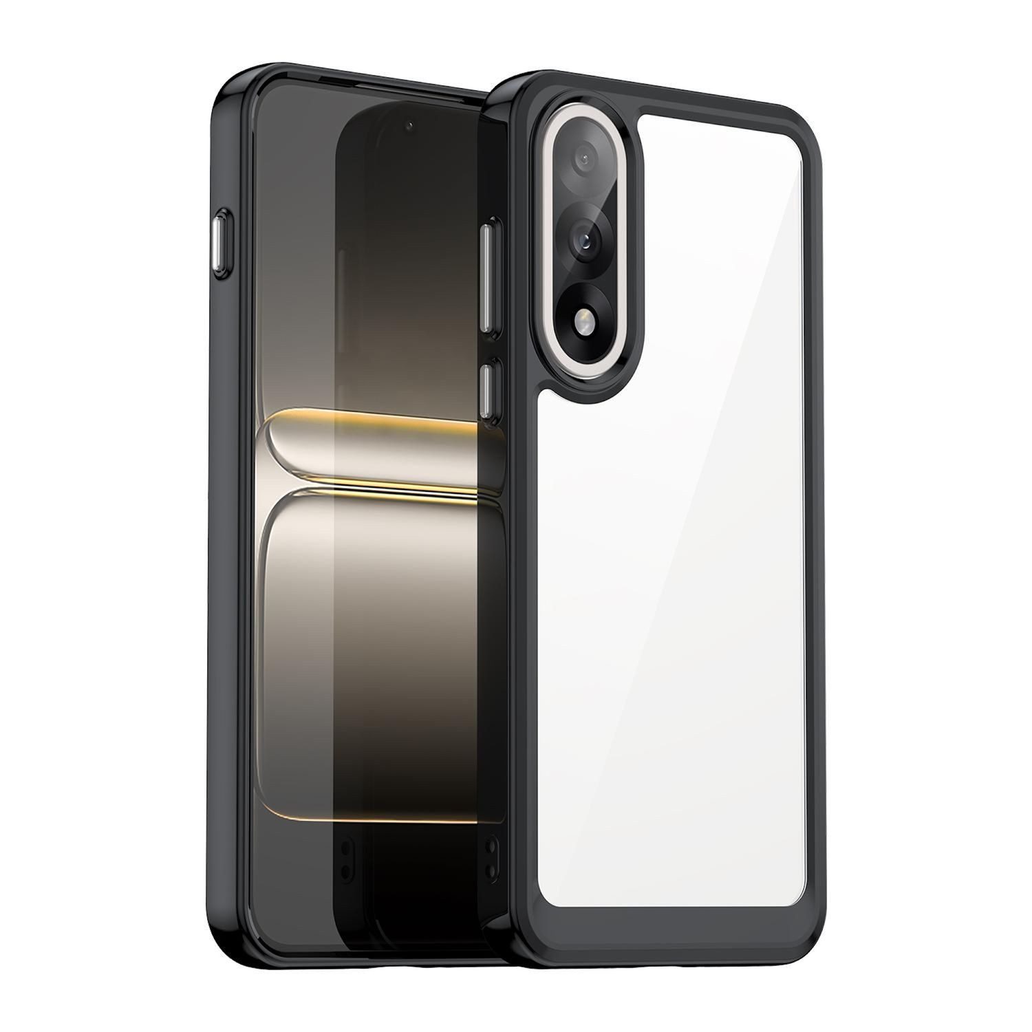 Wigento Handyhülle Für OnePlus Nord 5 Colorful Series TPU / Acryl Schutz Hülle Schwarz, Colorful Series Hybrid Schutzhülle