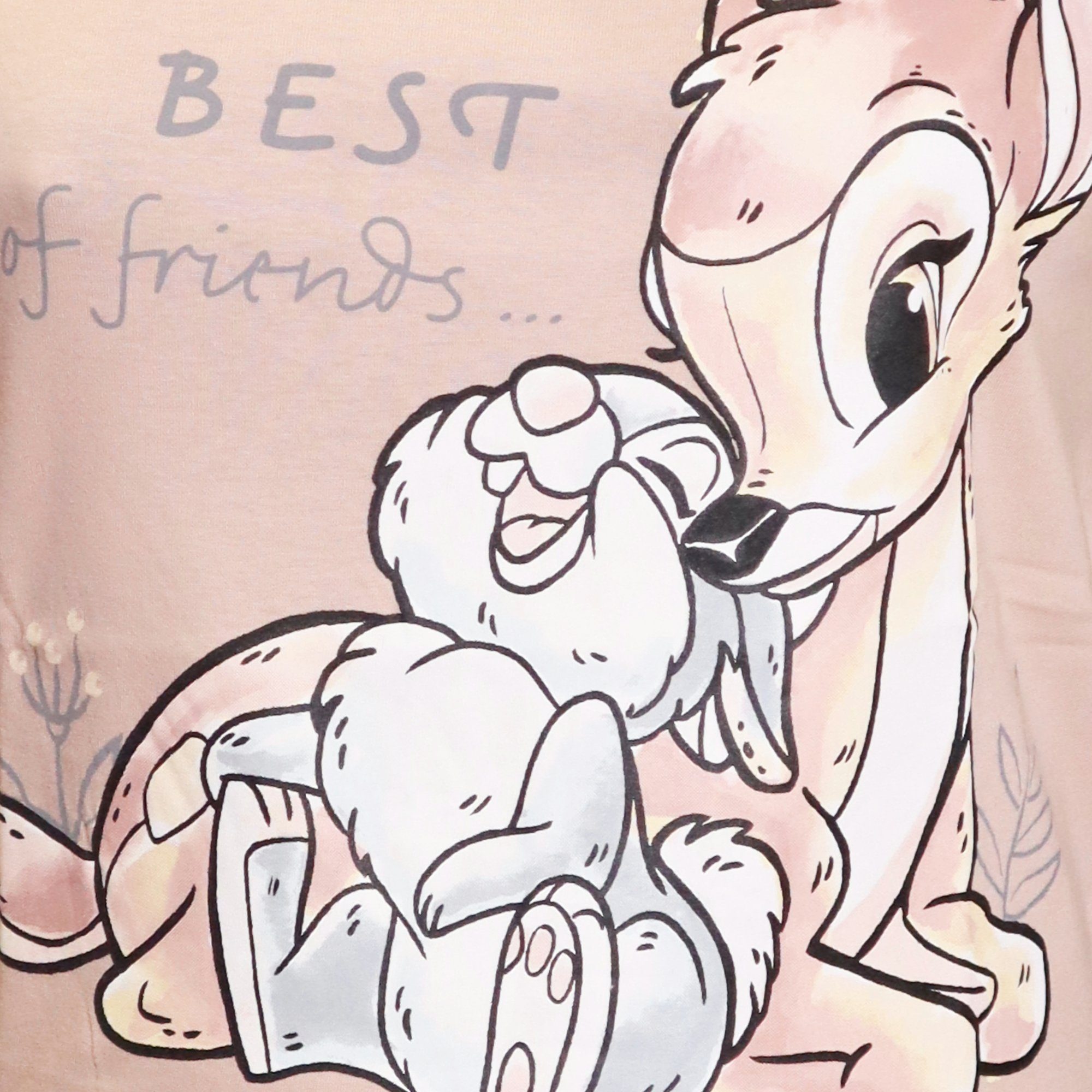 Disney Pyjamaoberteil Disney Bambi Klopfer XS kurzarm Damen Baumwolle Nachthemd Gr. Schlafshirt XL bis