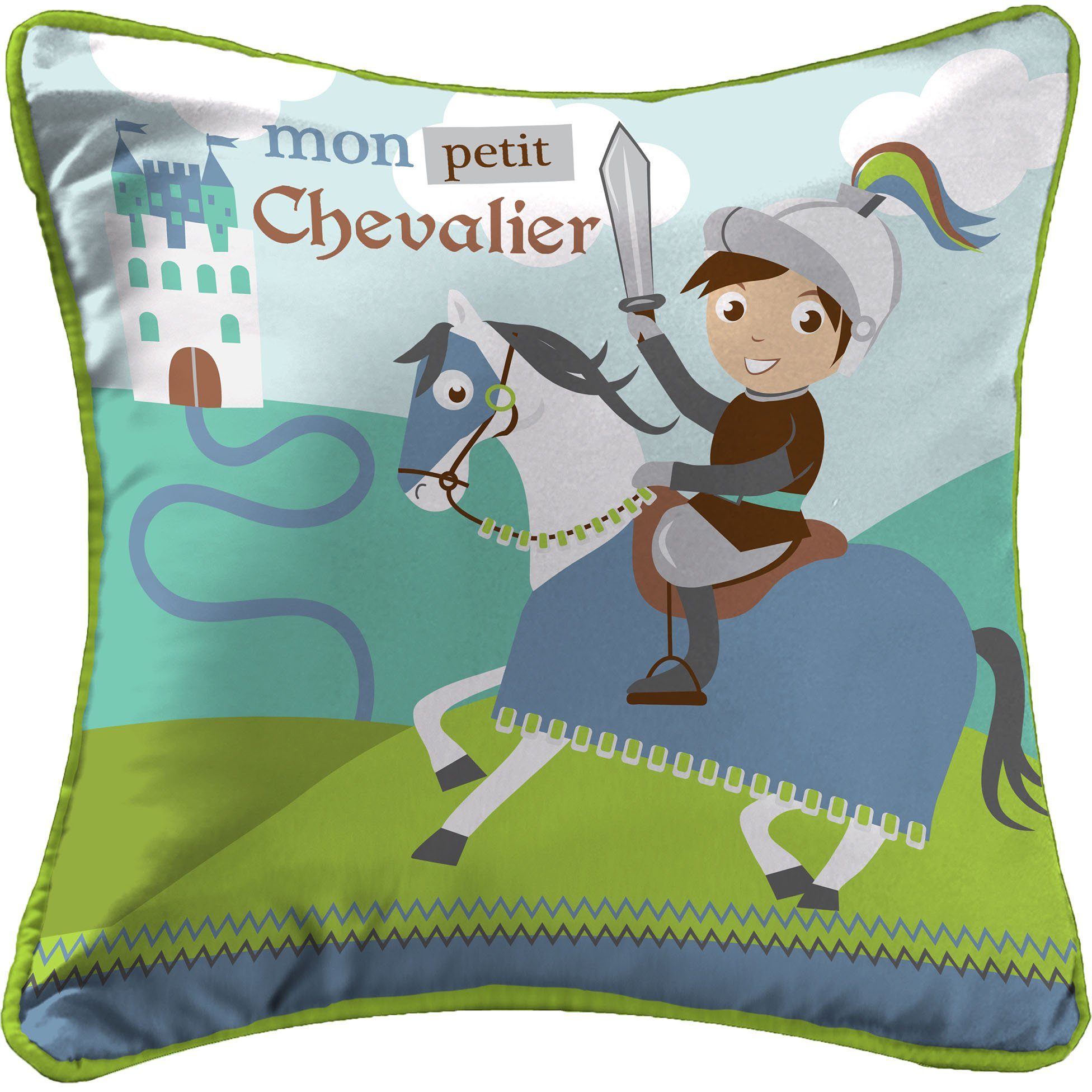 Clever-Kauf-24 Dekokissen Kissen mit Füllung Kleiner Ritter Größe: 40x40cm