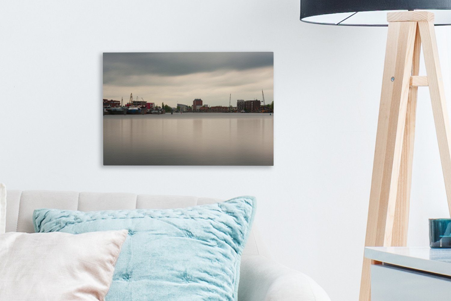 Wasser, Wanddeko, Leinwandbild Haarlem St), cm Skyline Wandbild Aufhängefertig, (1 OneMillionCanvasses® Leinwandbilder, 30x20 - -