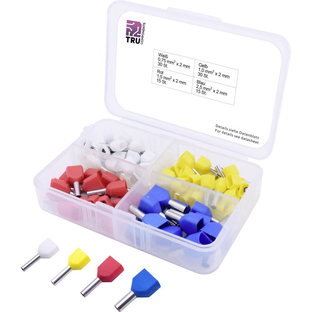 Aderendhülsen TRU COMPONENTS T1903C021 Aderendhülsen-Sortiment 0.75 mm², 1 mm², 1.5