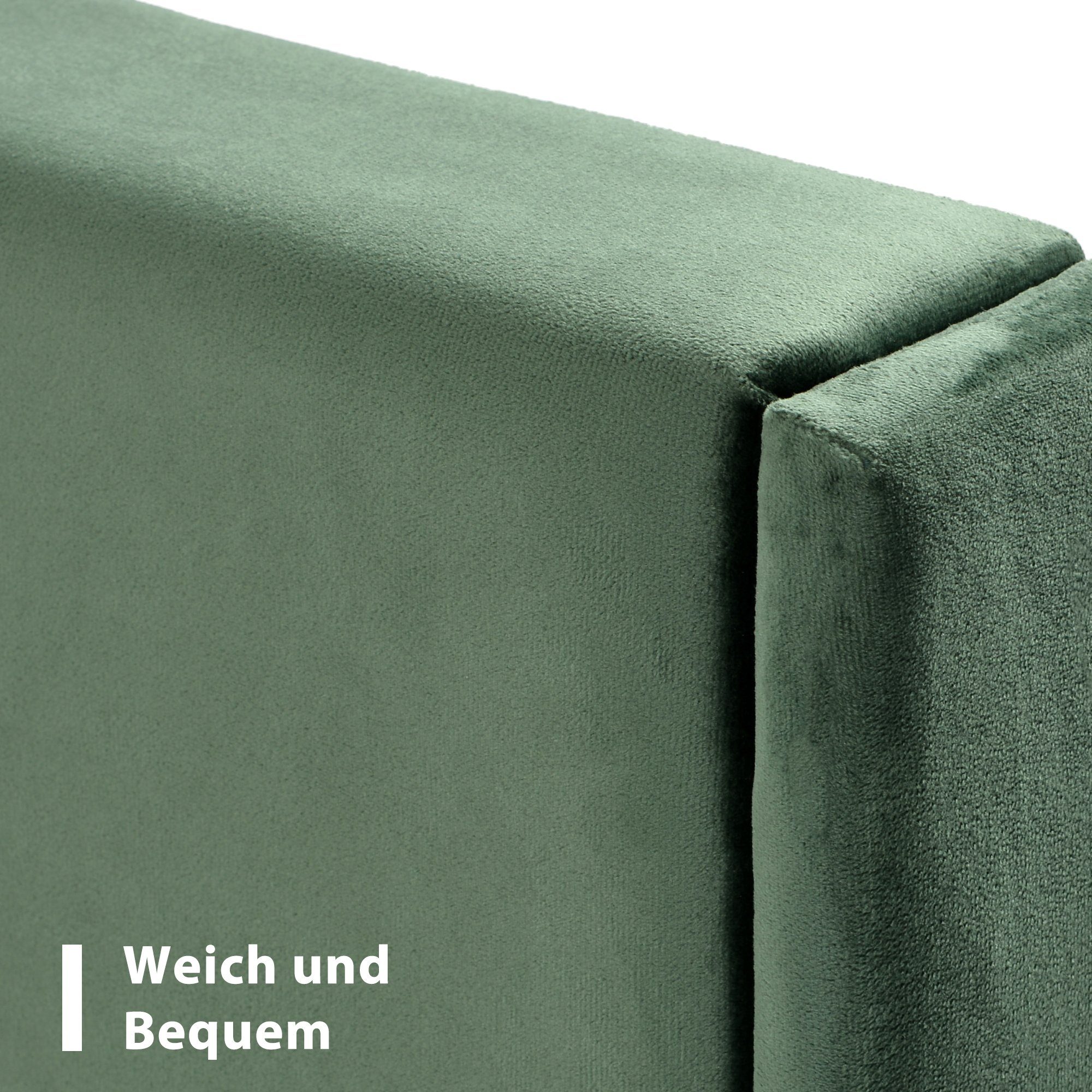 Polsterbett, 140 x 200 cm Doppelbett Ehebett mit Lattenrost & Kopfteil, Samt