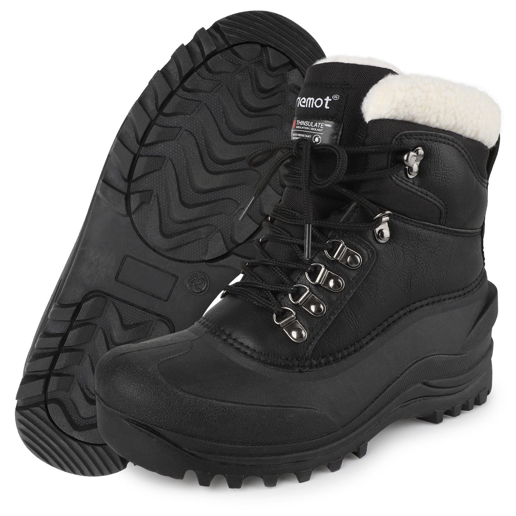 riemot Schneeschuhe für Damen und Herren, Winterstiefel mit 3M Thinsulate-Futter, Wasserabweisend, warm gefüttert für Schnee und Alltag