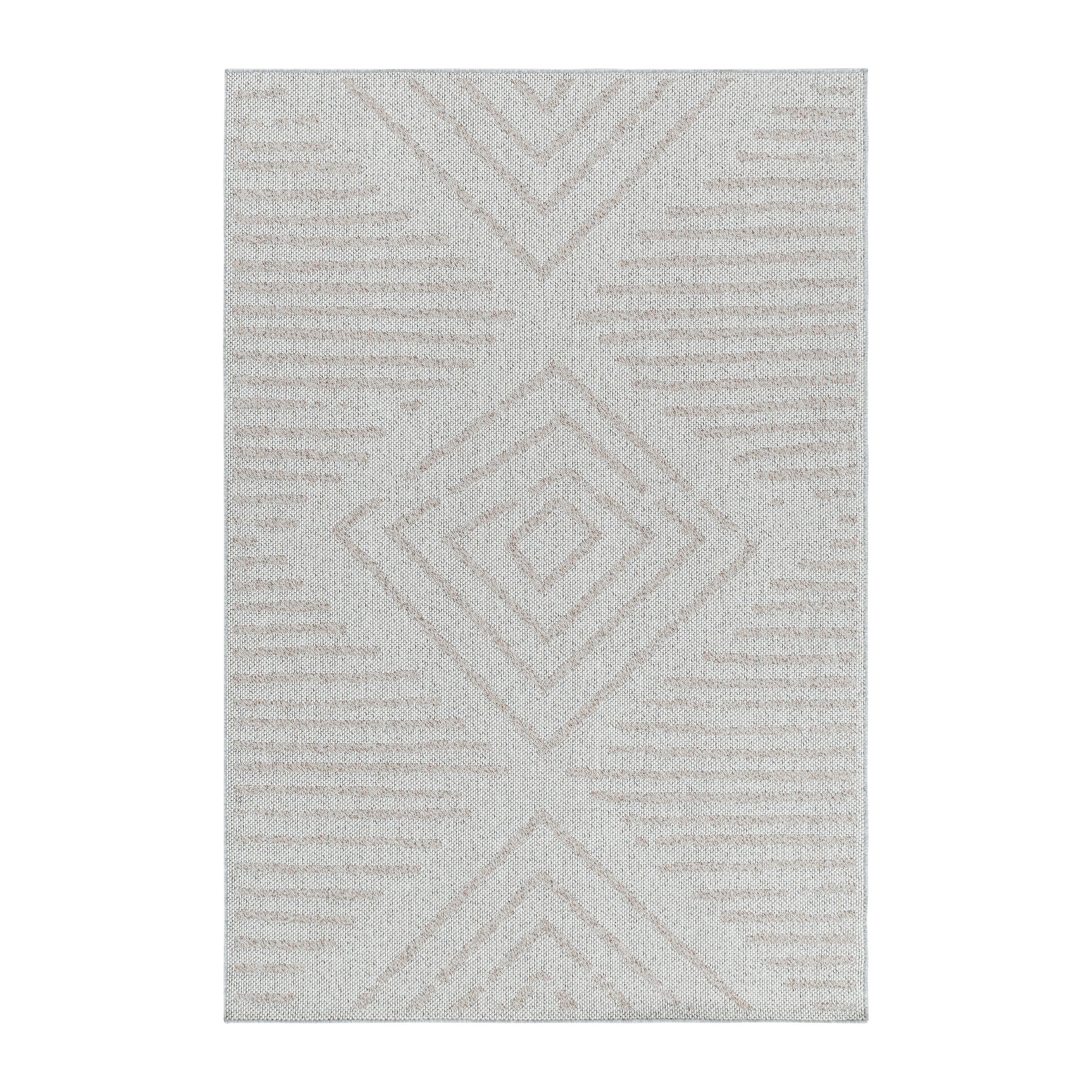 Teppium Teppich Gestreift Design, Rechteckig, Höhe: 7 mm, Outdoor Teppich Gestreift Design Wetterfest für Terrasse Balkon Küche