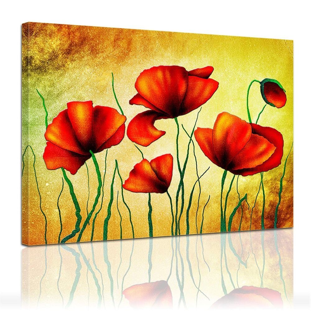 Bilderdepot24 Leinwandbild Mohn - Mohnblumen, Blumen