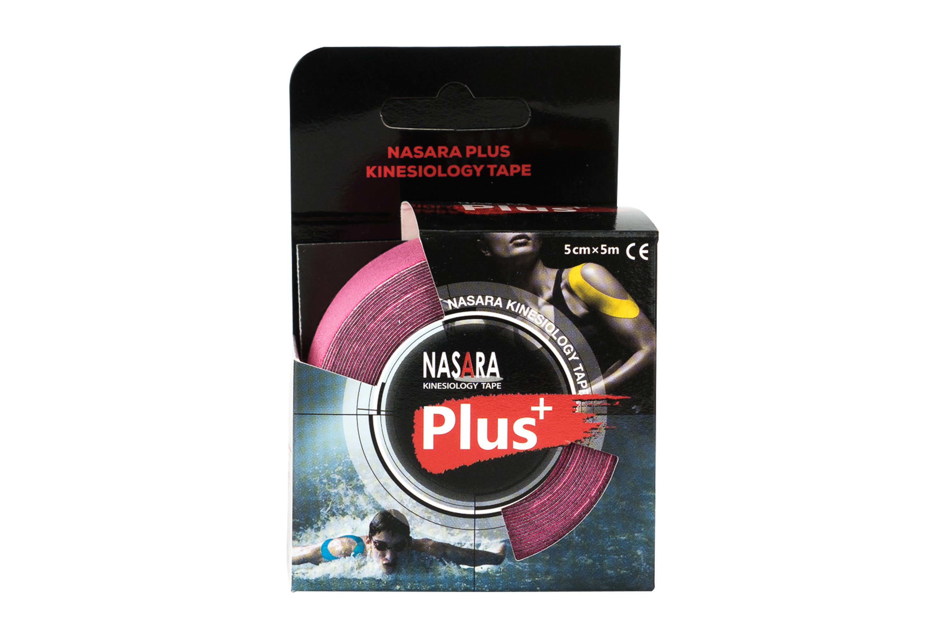 NASARA Kinesiologie-Tape Plus Tape 5cm x 5m in 4 Farben, ideal für Sportler