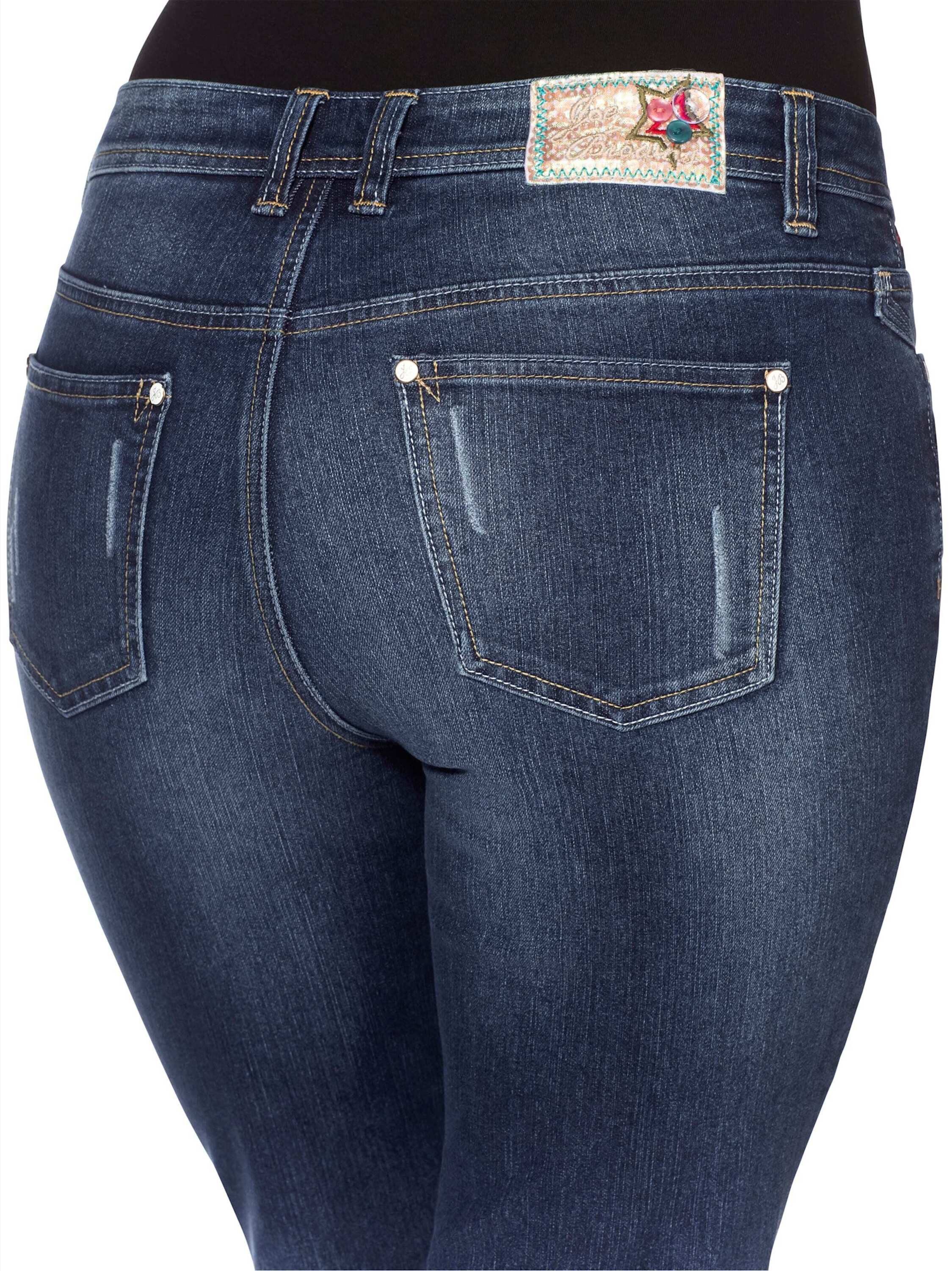 sheego by Joe Browns Bequeme Jeans Bootcut-Jeans mit Pailletten am Bund – Bild 5 von 5