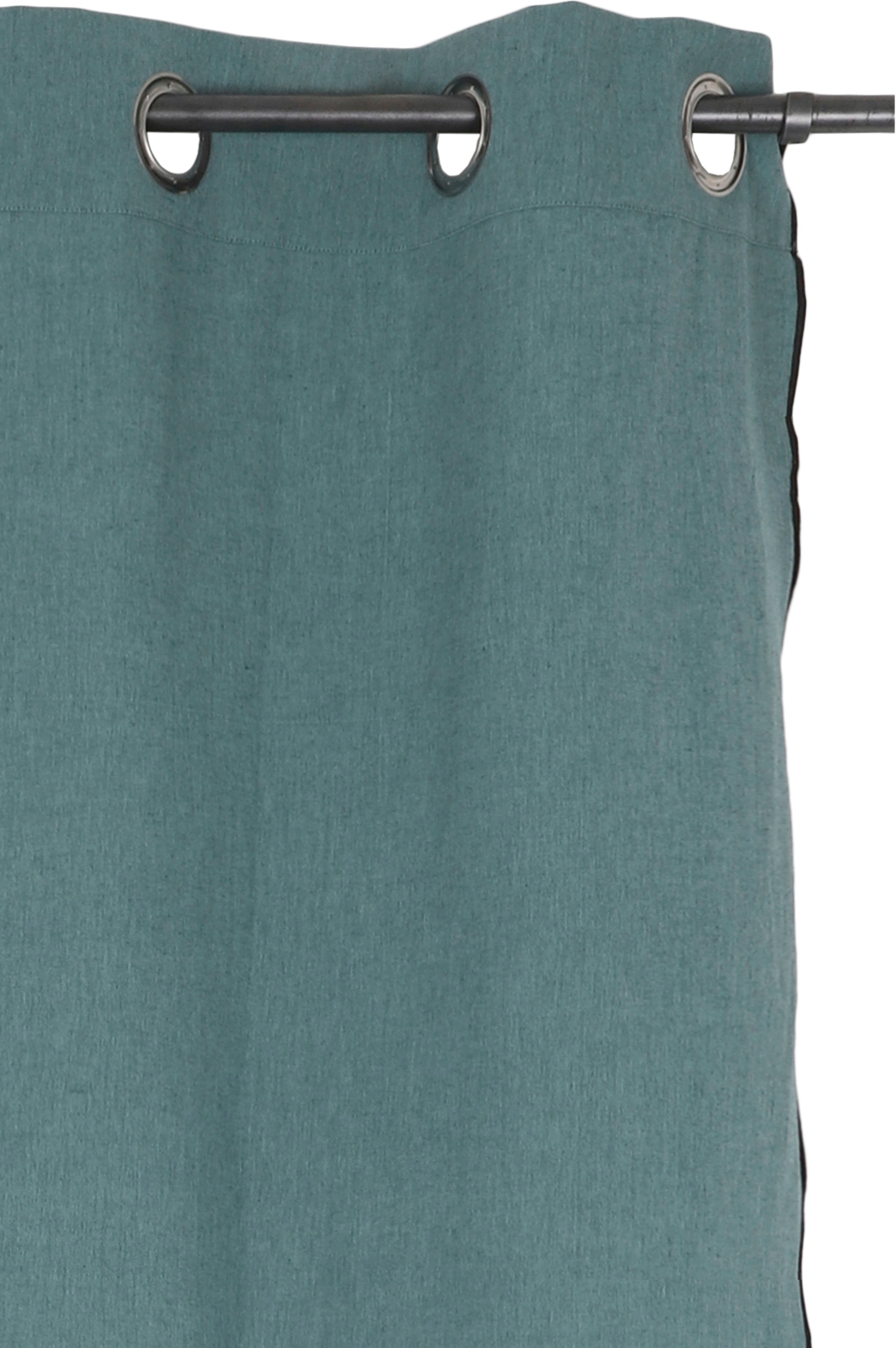 Vorhang Ellen, andas, Ösen (1 verschiedene grün Unifarben Overlocknaht, mit blickdicht, schwarzen Größen St)