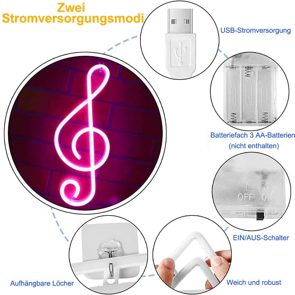 Rosnek LED Dekolicht Schmetterling/Kirsche/Herz, für Schlafzimmer Weihnachten, Kinderzimmer Deko