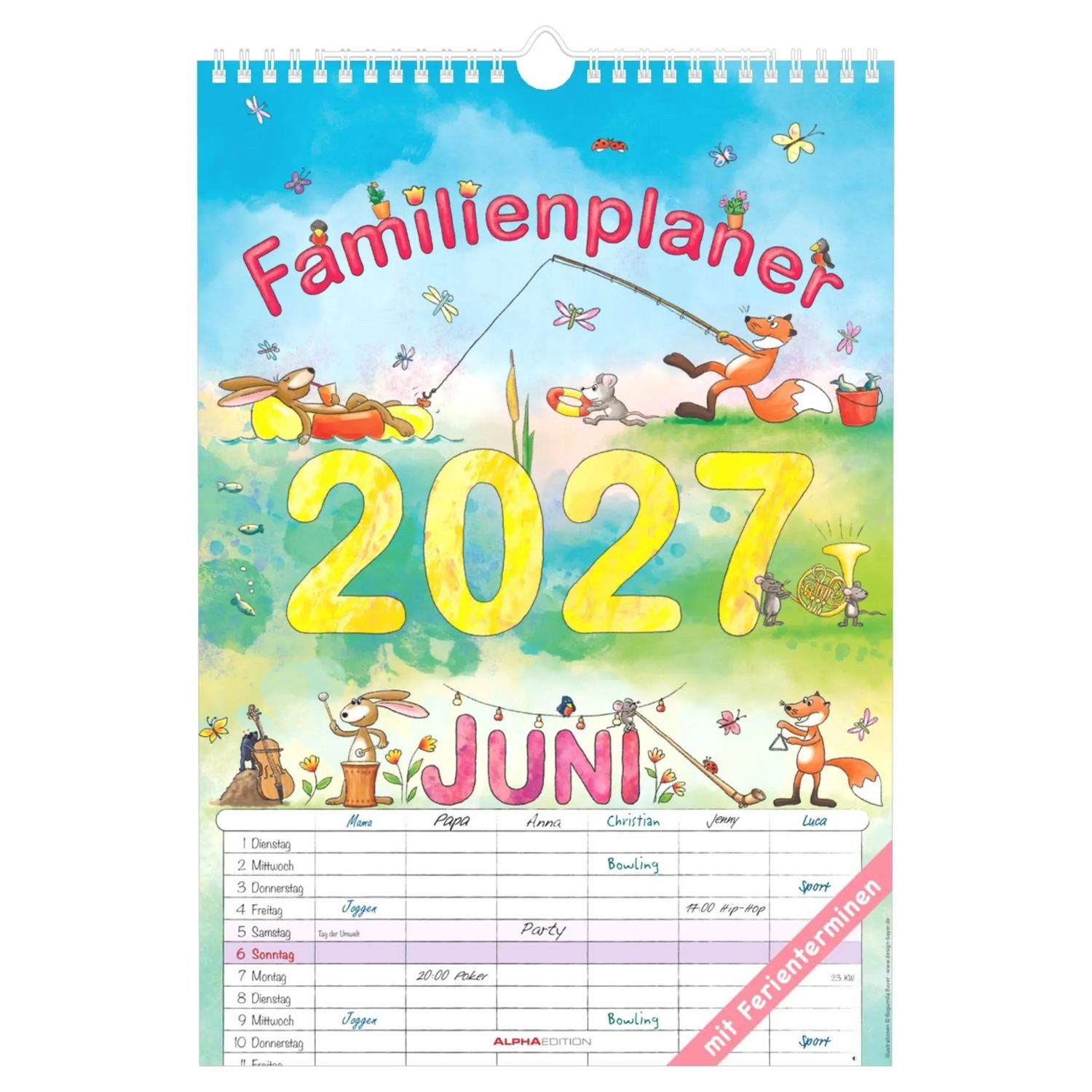NEUMANN Wandkalender Familienplaner Cartoon 2027