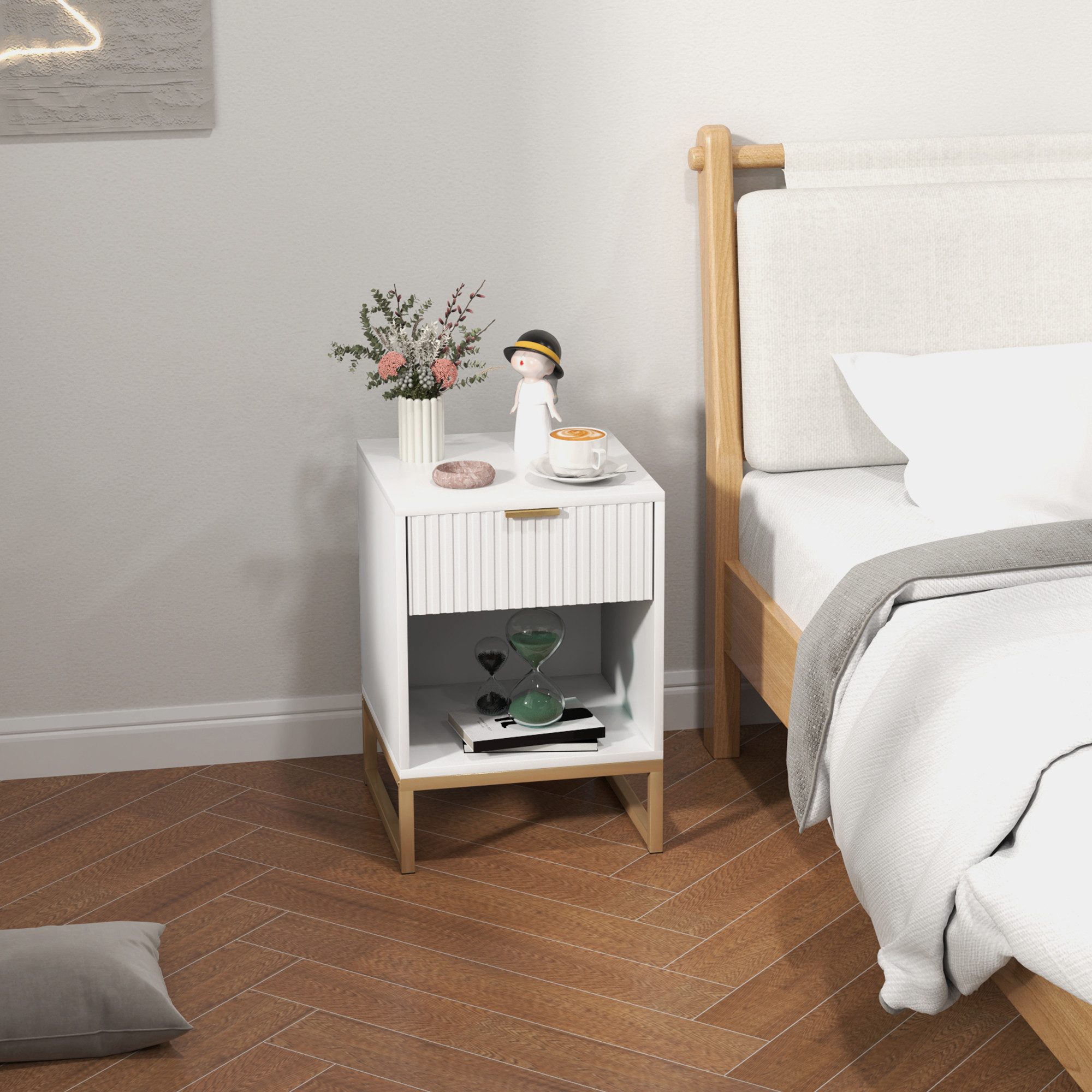 HOMCOM Nachttisch mit Schubladen, mit Stauraum (Beistelltisch, 1-St., Nacht günstig online kaufen
