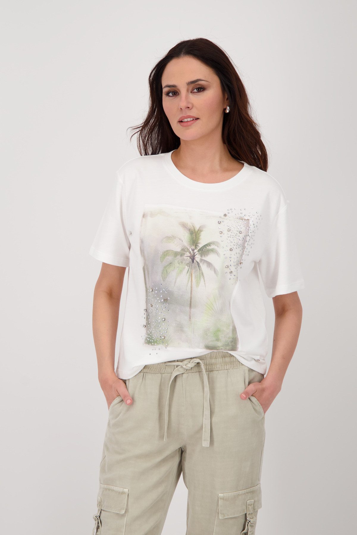 Monari T-Shirt Shirt Palme Mit Rundhalsausschnitt günstig online kaufen