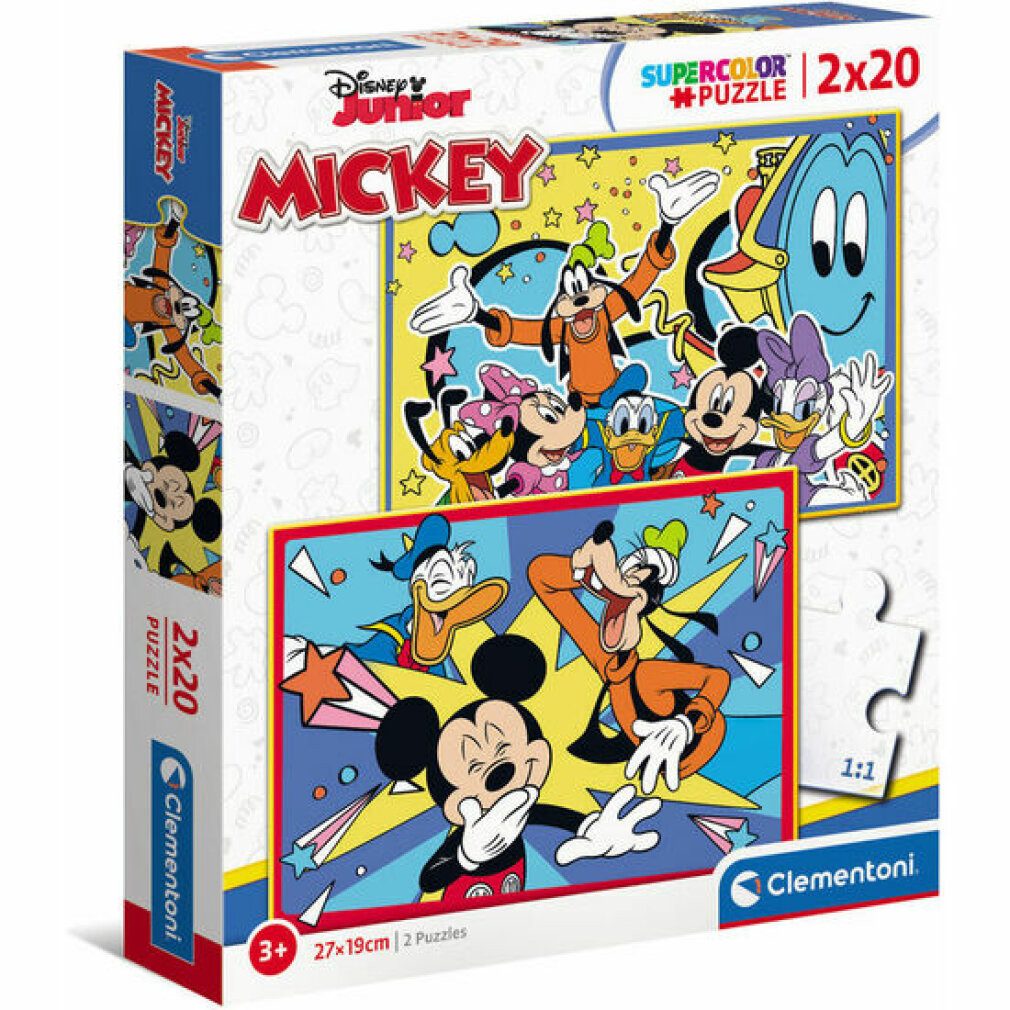 Clementoni® Puzzle Disney Mickey-Puzzle 2x20Stück, Puzzleteile
