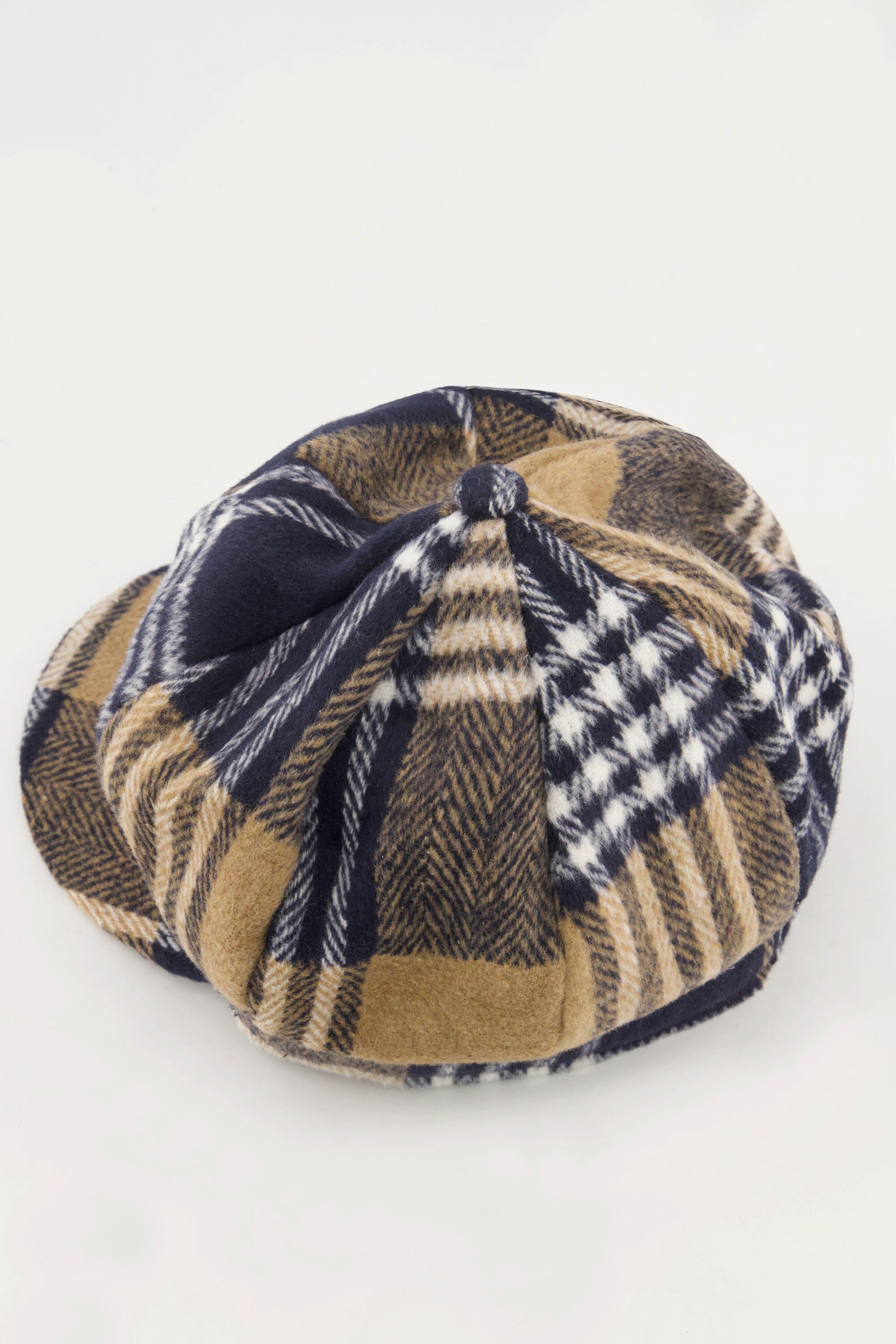 Ulla Popken Baumwollhandschuhe Landhaus-Cap Karomuster Schirmmütze