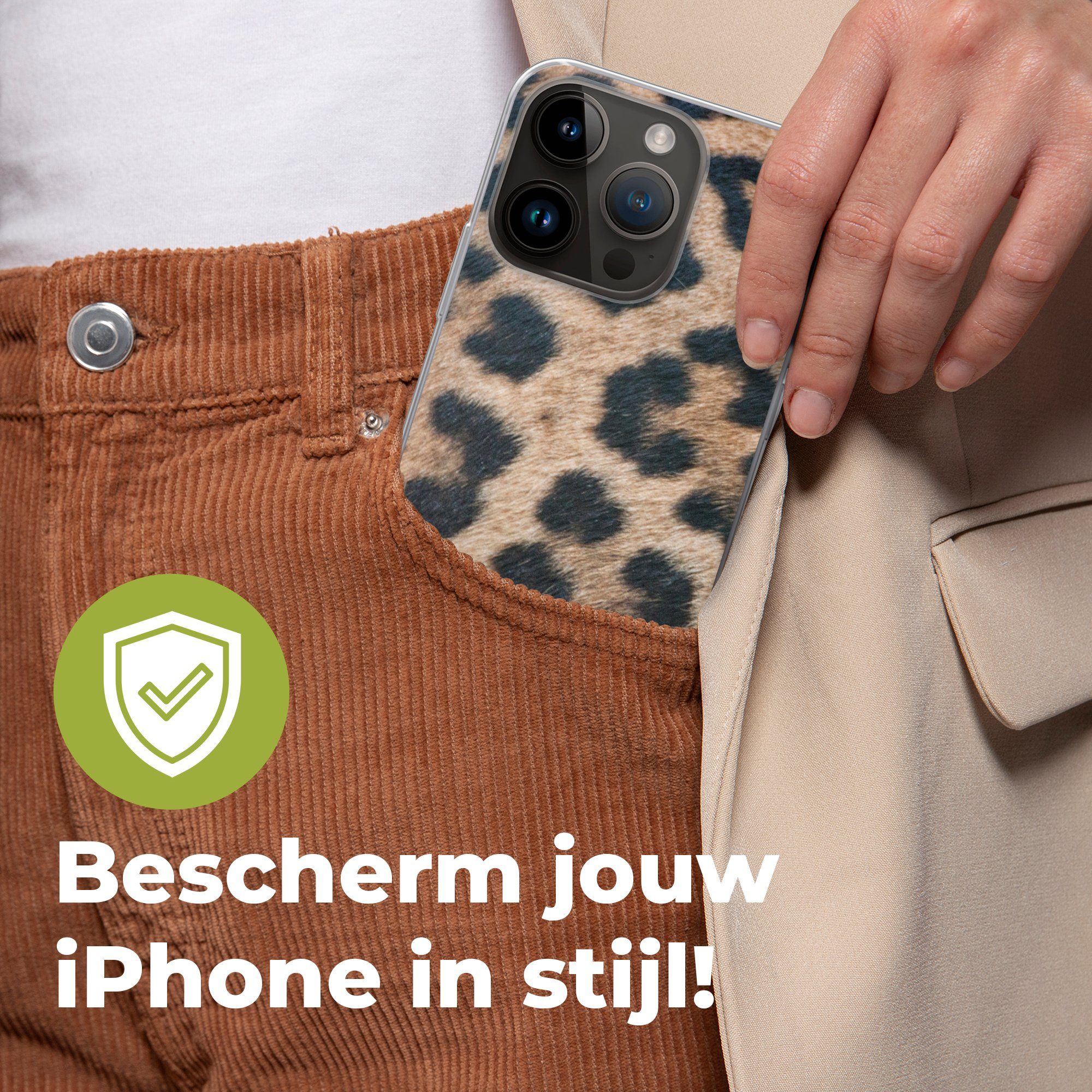 MuchoWow Handyhülle für Apple iPhone 14 Pro Leopardenmuster, Smartphone-Bumper, Print, Handy Schutzhülle Dünn – Bild 2 von 5