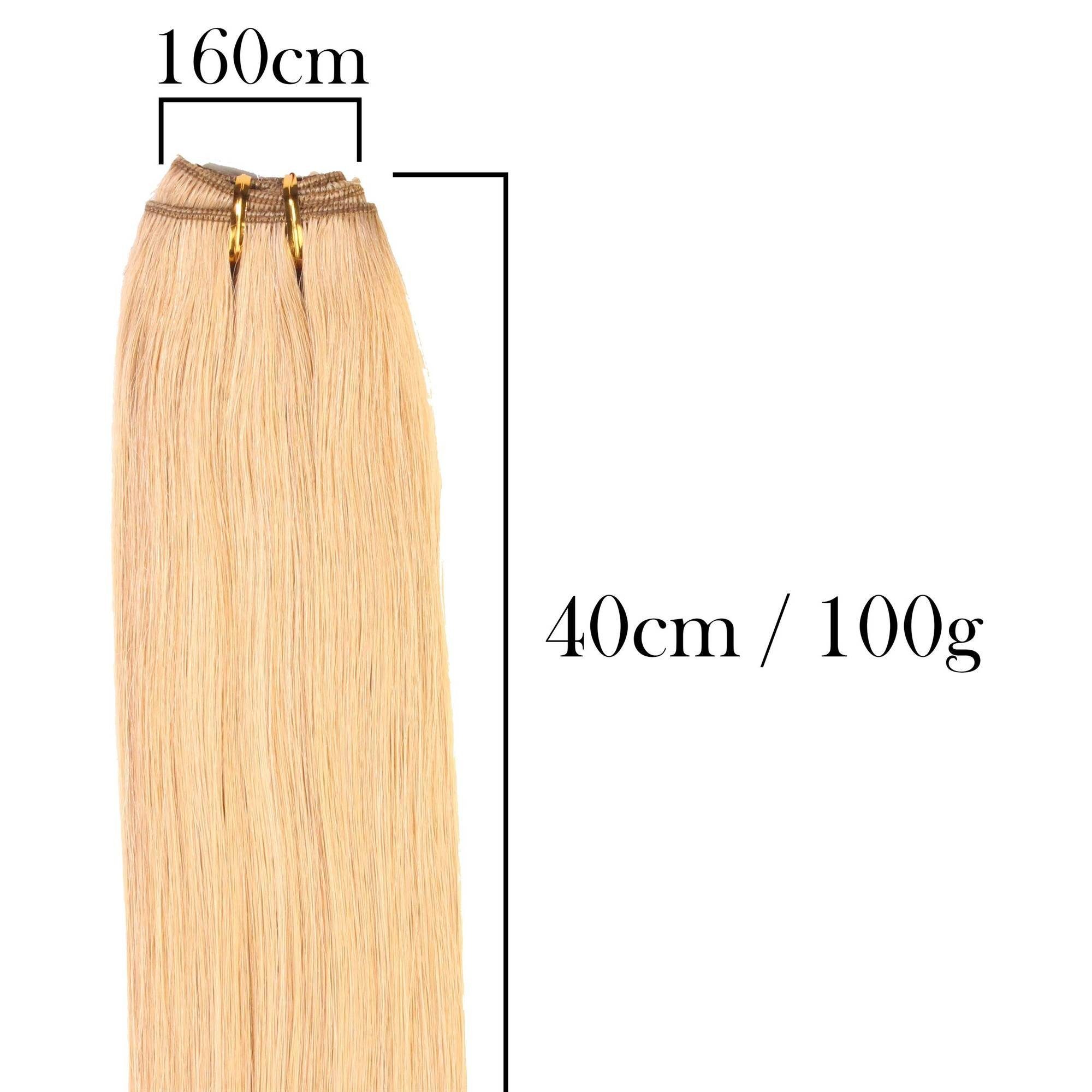 Schwarz Echthaartresse #2/0 40cm Echthaar-Extension Glatte hair2heart