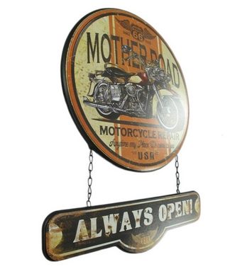Linoows Metallschild Blechschild, Reklameschild, Motorrad Wandschild, Schild Mother Road, Motorcycle Motorrad Wandschild 50x40 cm