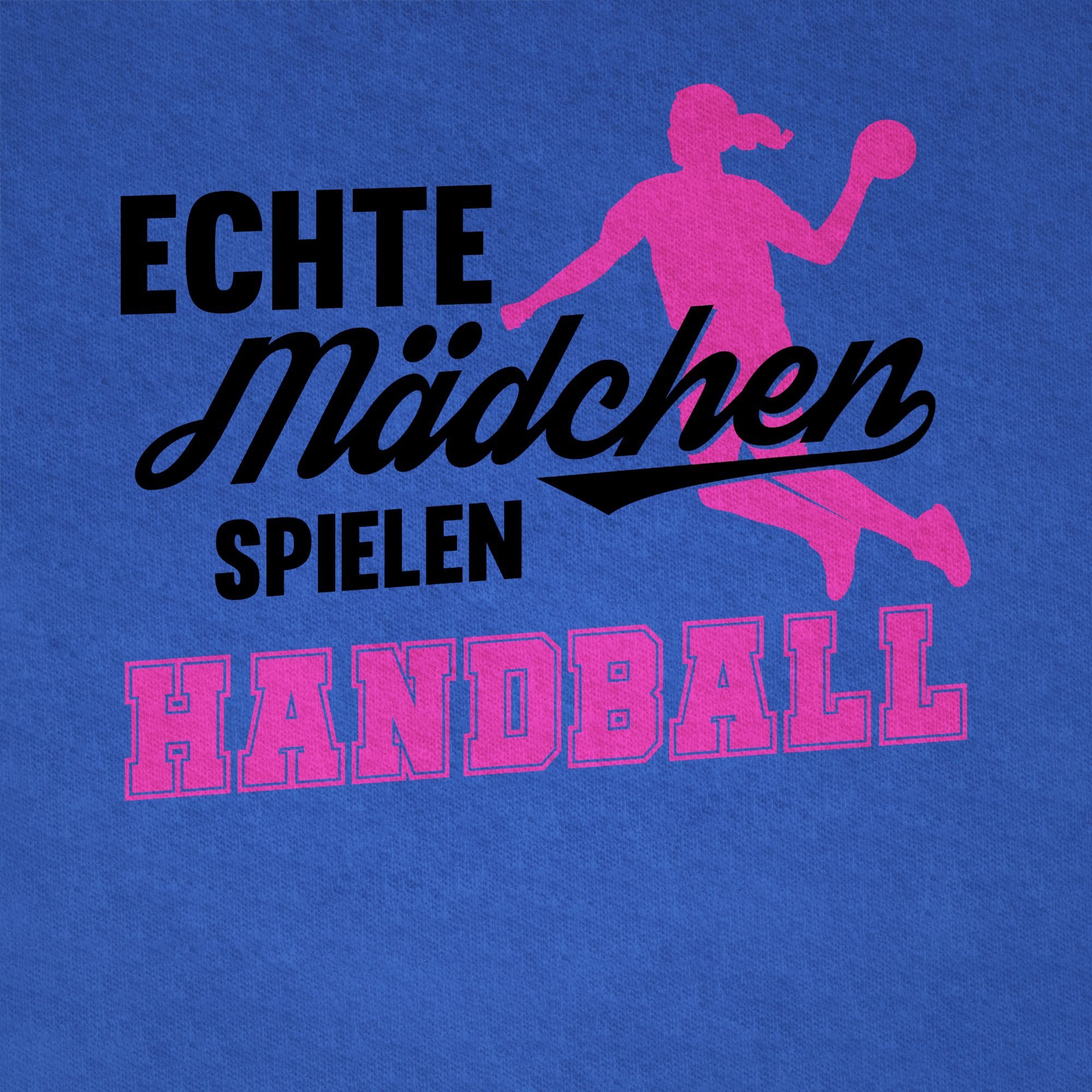 Shirtracer T-Shirt Echte Mädchen spielen Handball - Sprungwurf (1-tlg) Kinder Sport Kleidung – Bild 2 von 5