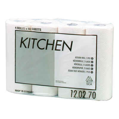 TORK Papierküchenrolle Kitchen (4-St), 2-lagig, weiß mit Strukturprägung, 64 Blatt/Rolle