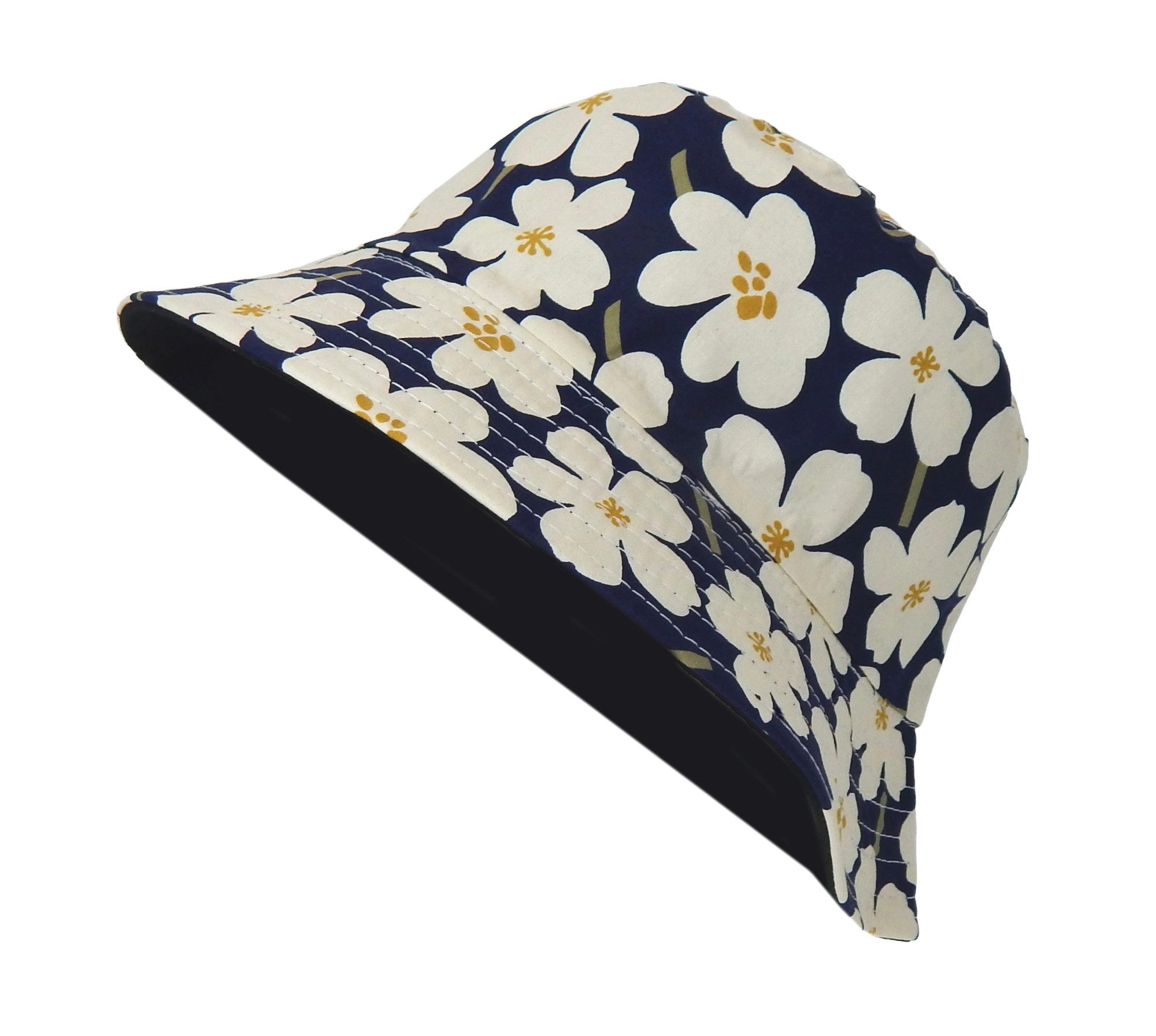 Ella Jonte Sonnenhut Bucket Hat Damen Wendehut Blumen-Muster Fischerhut