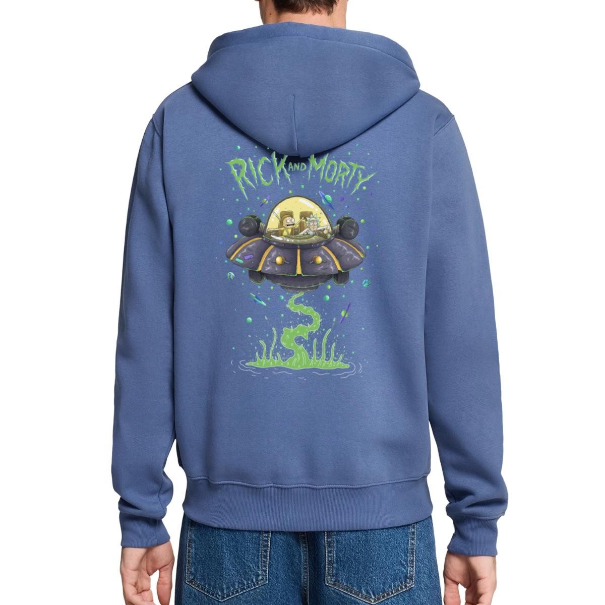 Spreadshirt Sweatjacke Rick and Morty Fliegen günstig online kaufen