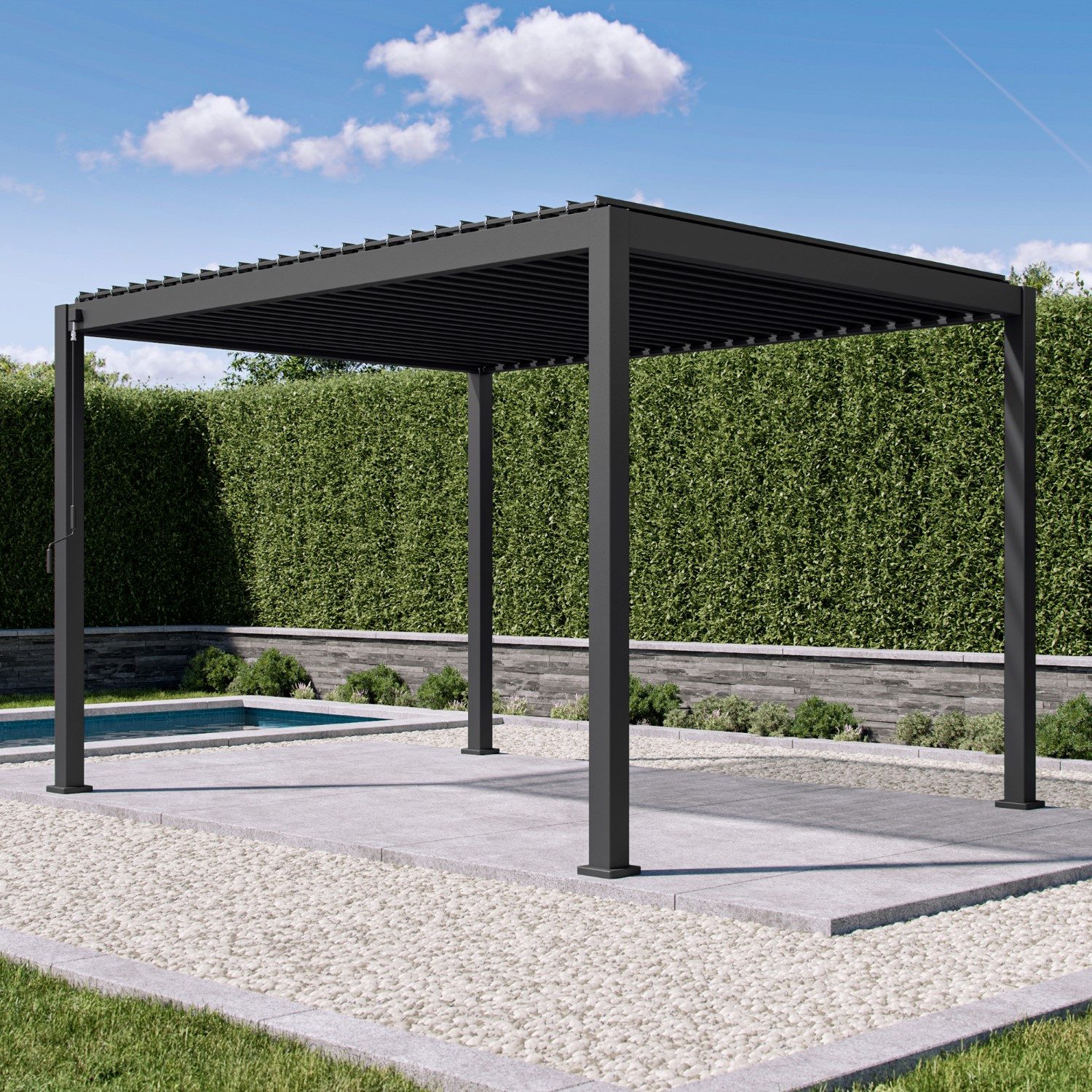 Mirador Pergola 111S Bioklimatische Pergola 3 x 4 m mit verstellbares Lamellendach, (Packung, 1-tlg), verstellbares Lamellendach
