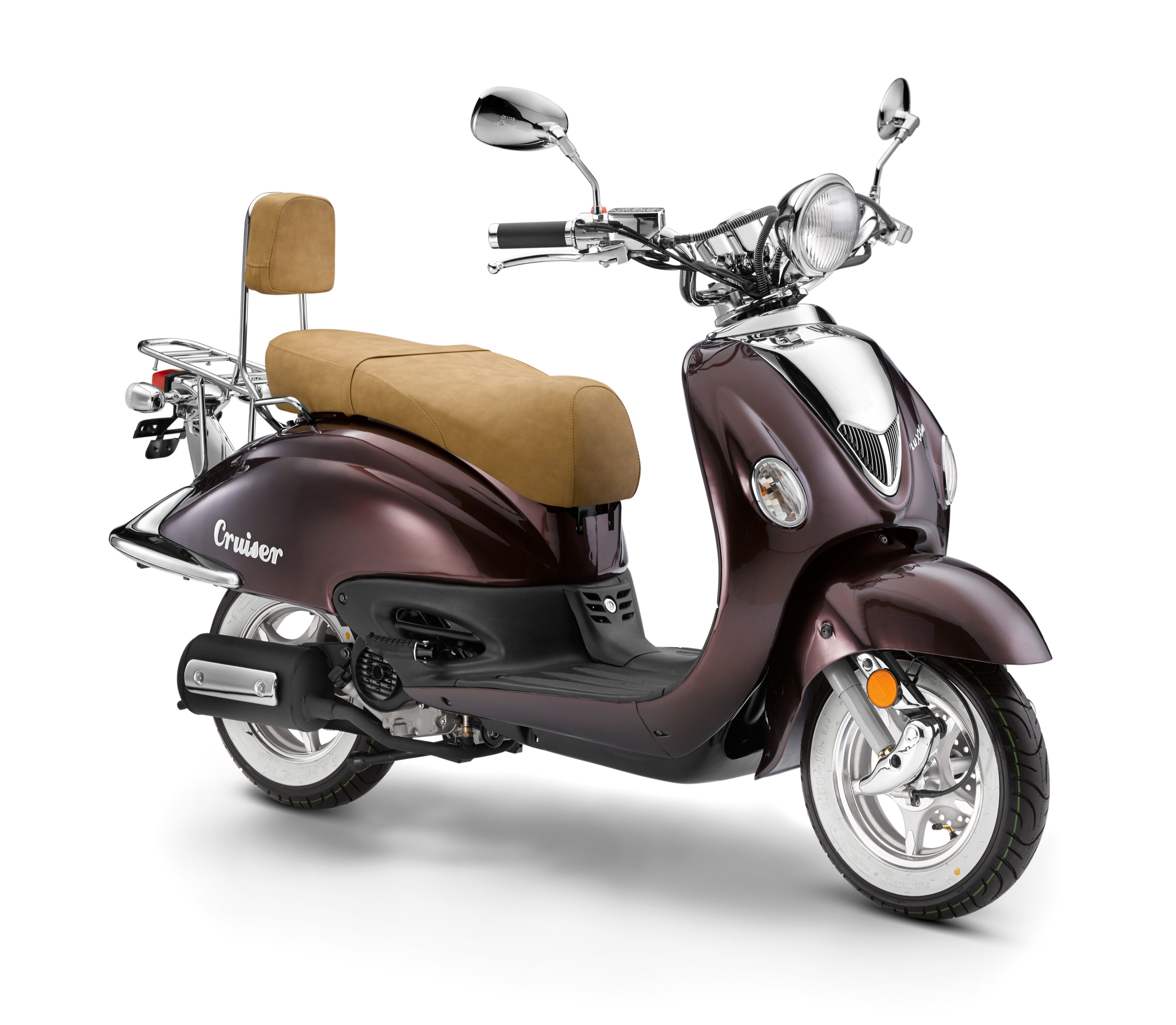 Luxxon Motorroller LuXXon Cruiser (45 km/h), 50 ccm, 50 ccm, 45 km/h, Euro 5, EFI 2,9 PS, Retro-Design, Staufach, Roller, Scooter