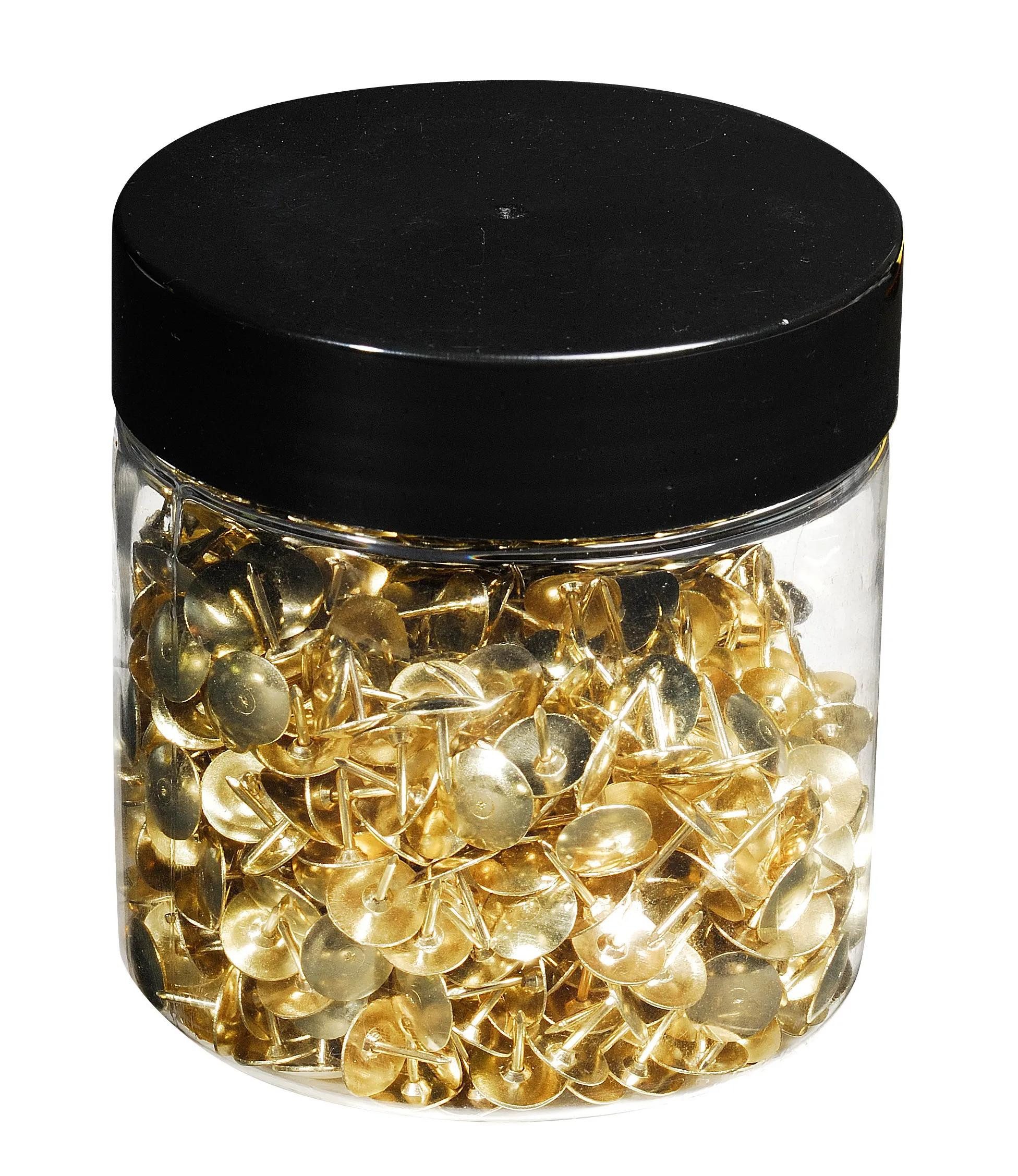 EXACOMPTA Pinnnadel Schachtel 750x Reißnägeln Kopf Messing Ø95mm Spitze 9mm Messing 14768E, Stossnadeln und Reissnägel