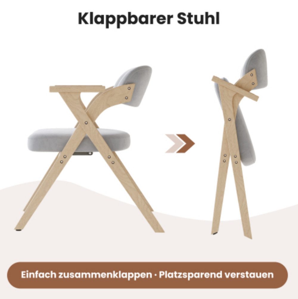 XDeer Esszimmerstuhl 2 klappbare Esszimmerstühle, Küchenstuhl Atmungsaktiv, faltbar und, und verstaubar,für Esszimmer, Wohnzimmer