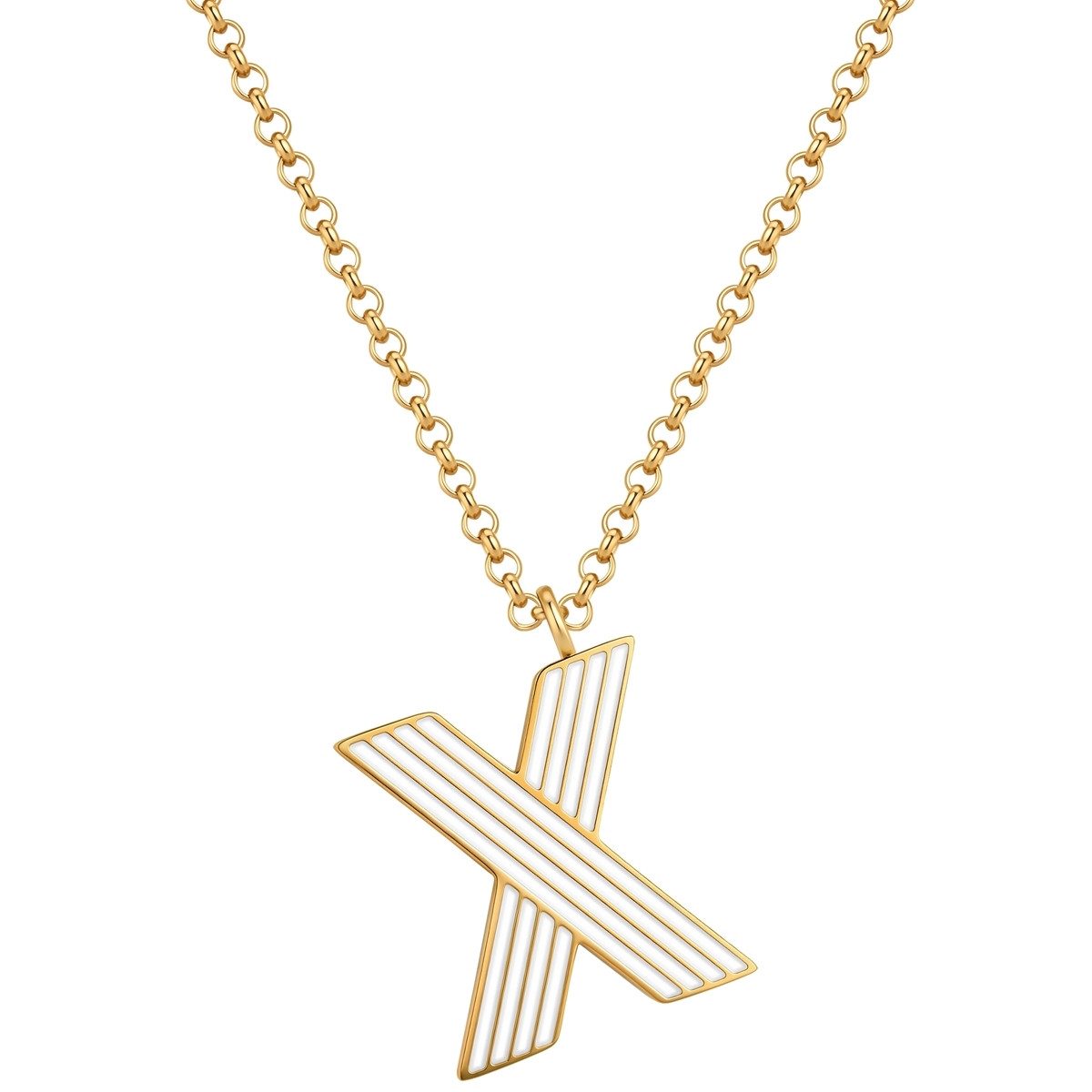 Glanzstücke München Edelstahlkette Buchstabe X gelbgold