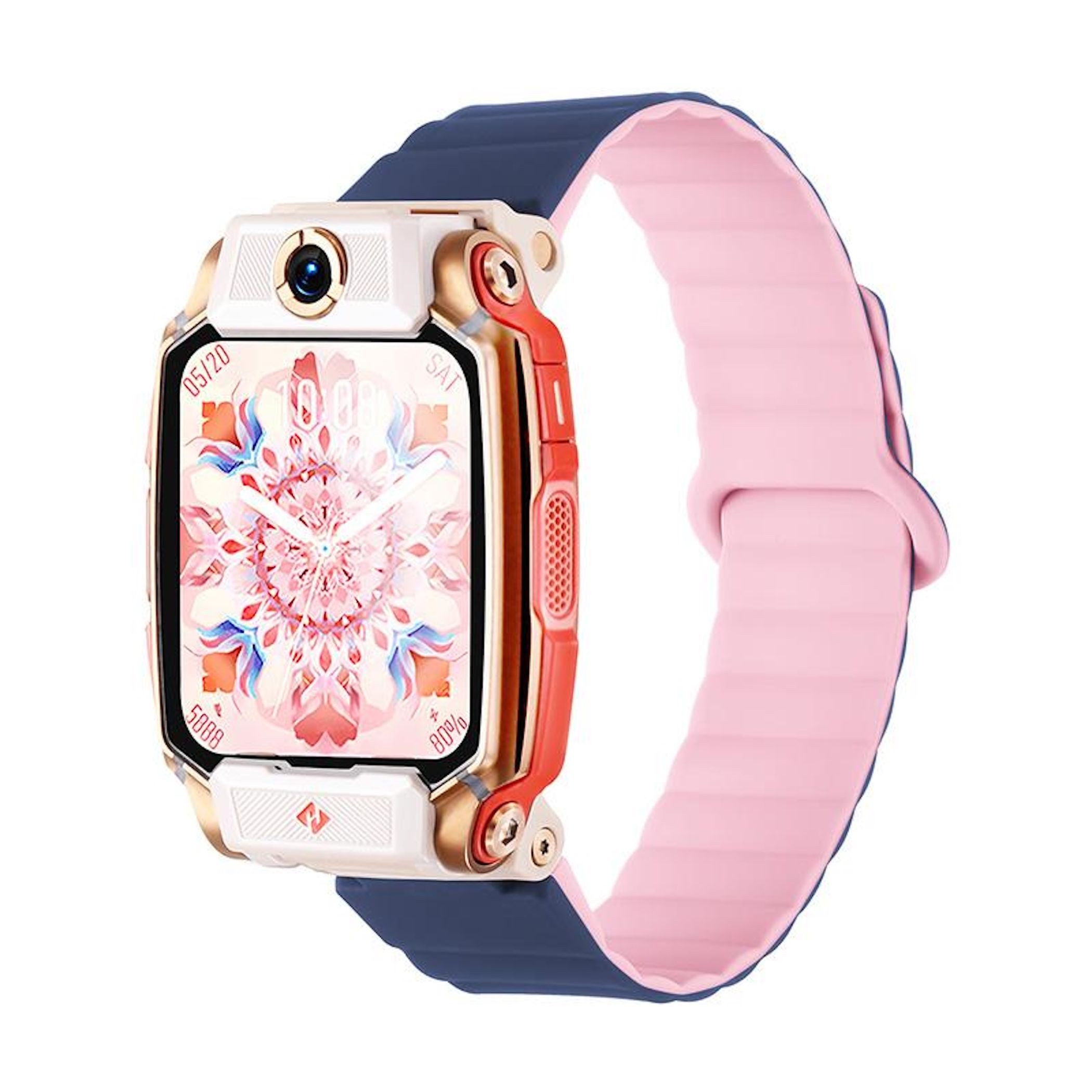 Wigento Smartwatch-Armband Für Imoo Watch Phone Series Two Color Magnetisches Silikon Armband, Magnetverschluss, zweifarbig, verstellbar