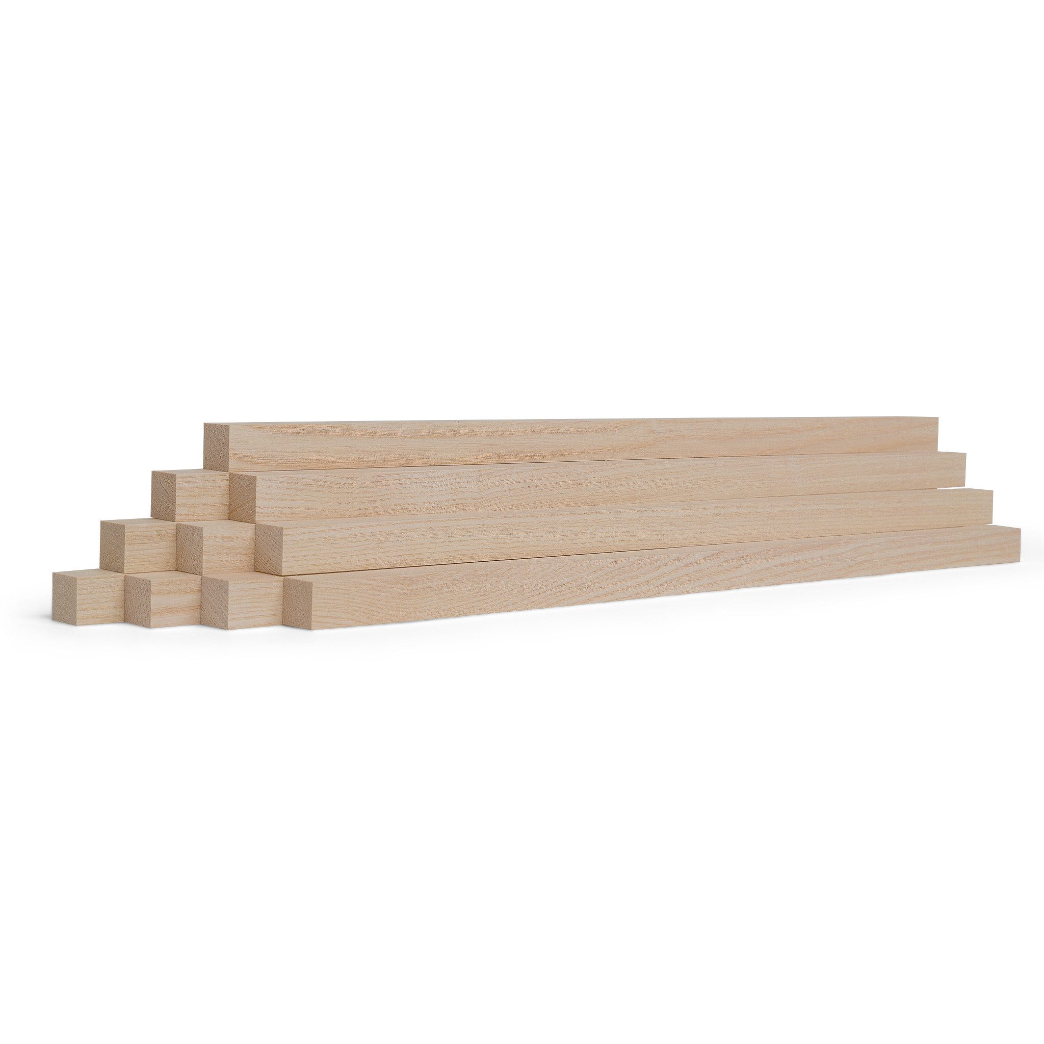 Woodsellers Kantholz 10er-Set Holzleisten - Esche gehobelt - 40 x 40 x 500 mm, (10 Packung 10-tlg), Woodsellers - 10er-Set Holzleiste - Esche gehobelt - 40x40x500 mm