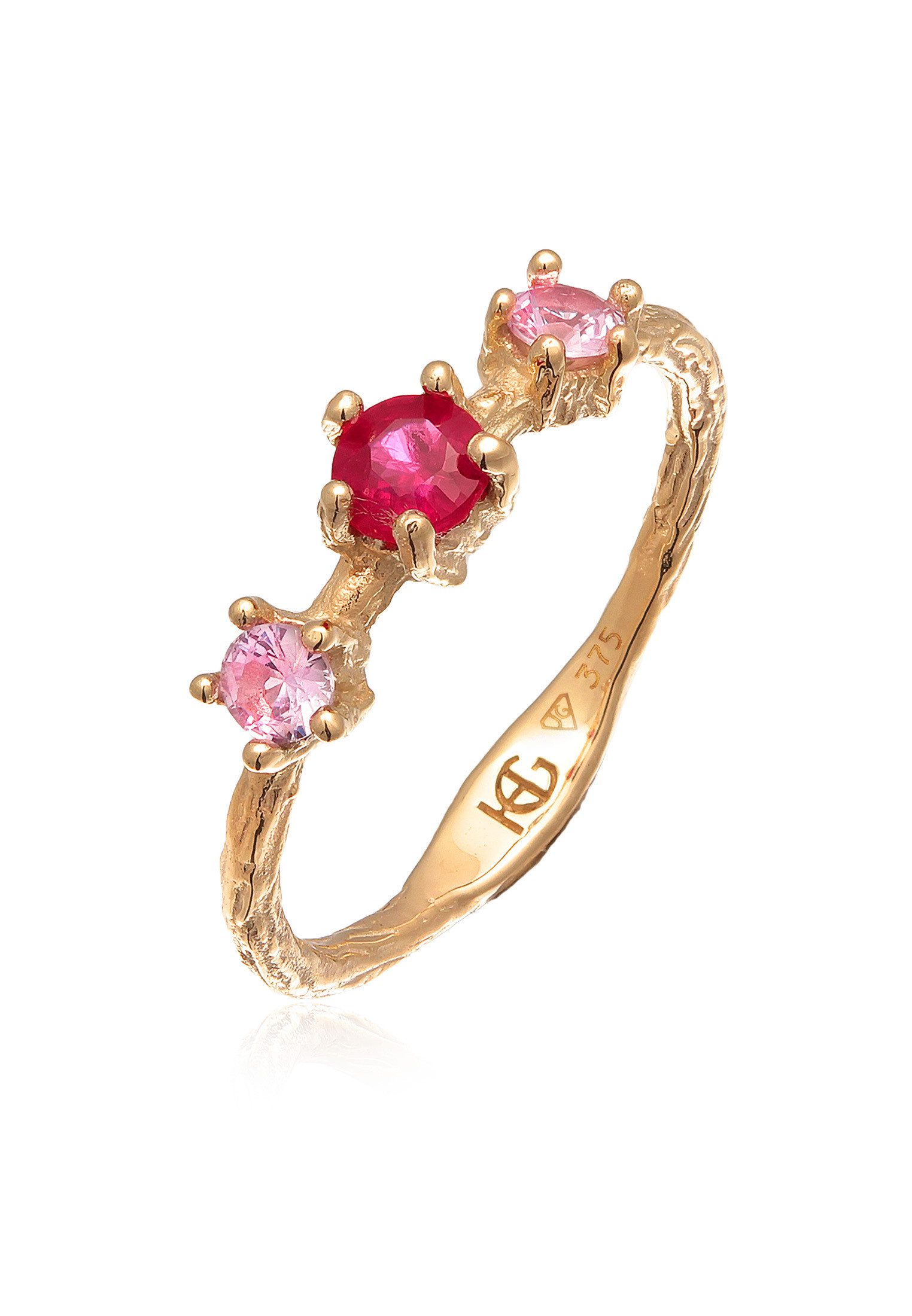 HAZE & GLORY Fingerring Rubin Saphir synthetisch 375 Gelbgold günstig online kaufen