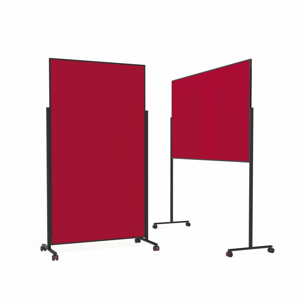 Anzeigetafel Moderationstafel für Präsentationen - 100x180cm - Rot