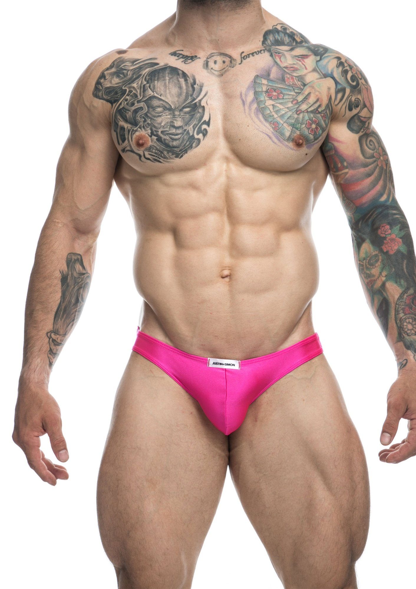 Männer pink Slip - Slip + für Justin Simon Glänzender