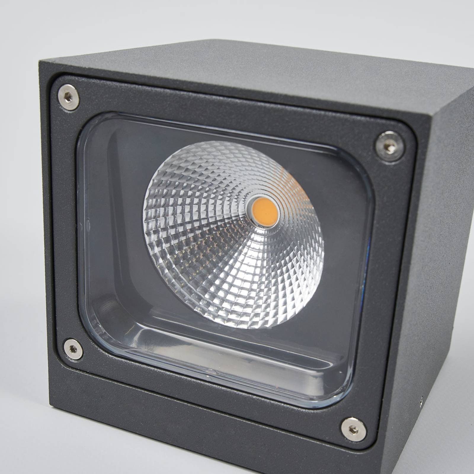 Aluminiumdruckguss, 1 LED inkl. Merjem, Leuchtmittel dunkelgrau, fest Außen-Wandleuchte LED-Leuchtmittel Lucande verbaut, warmweiß, Modern, flammig,