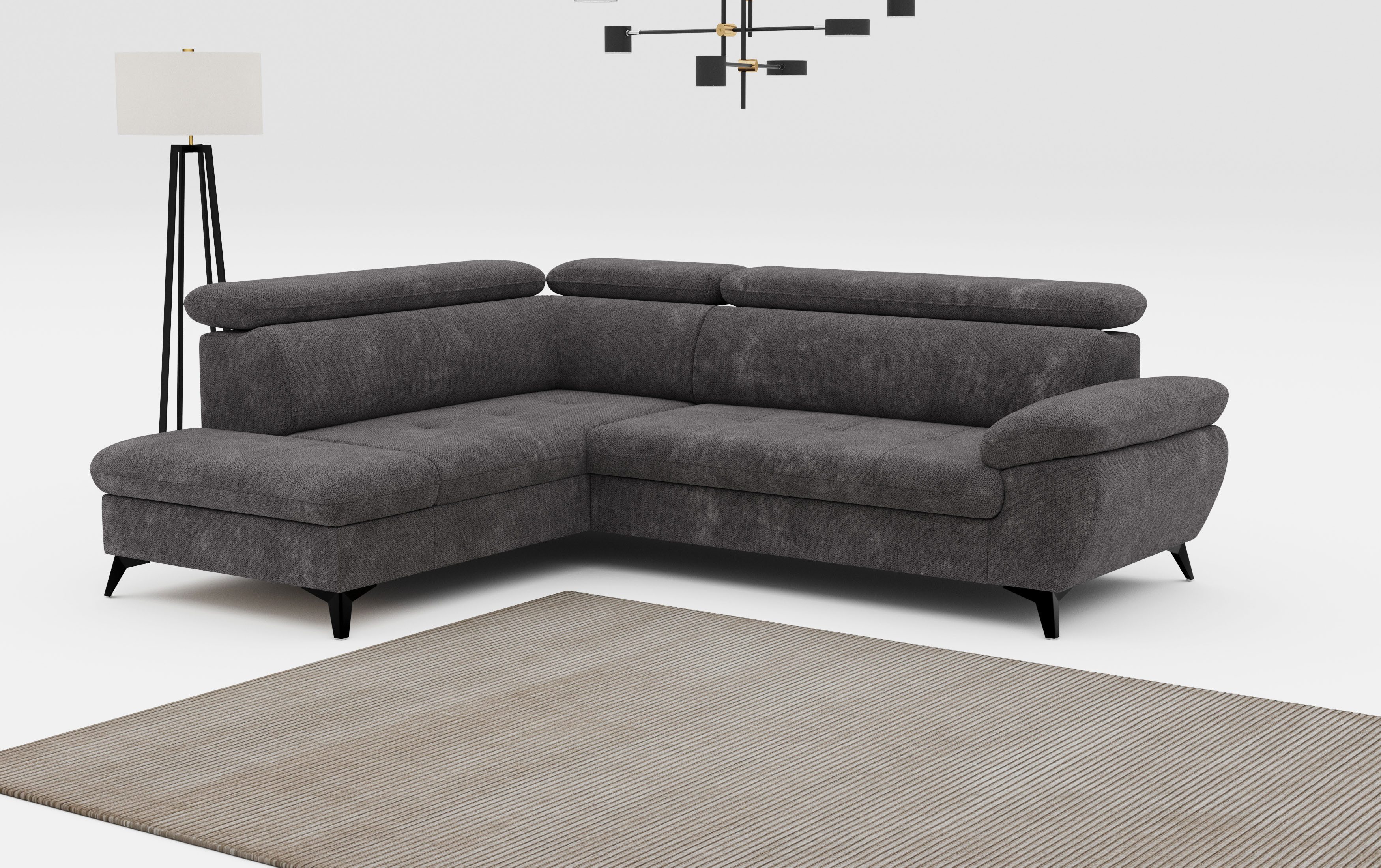 COTTA Ecksofa Hudson L-Form, mit Kopfteilverstellung, günstig online kaufen