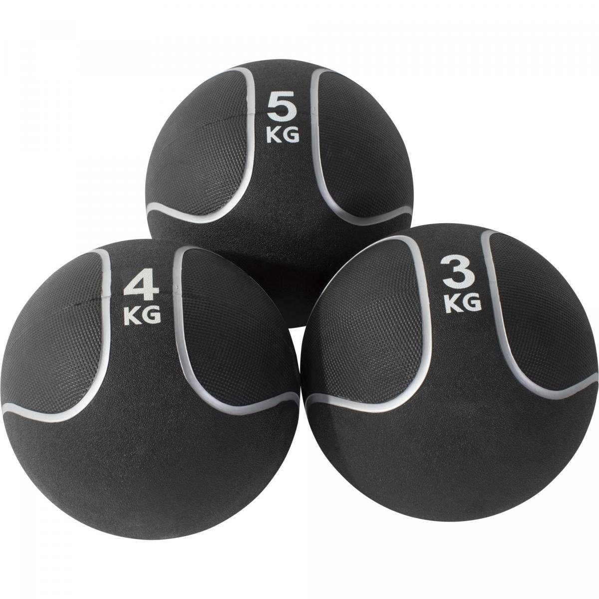GORILLA SPORTS Medizinball Einzeln / Set, Ø 23 oder 29 cm, rutschfest, aus Gummi, Fitnessball % SET 12 KG