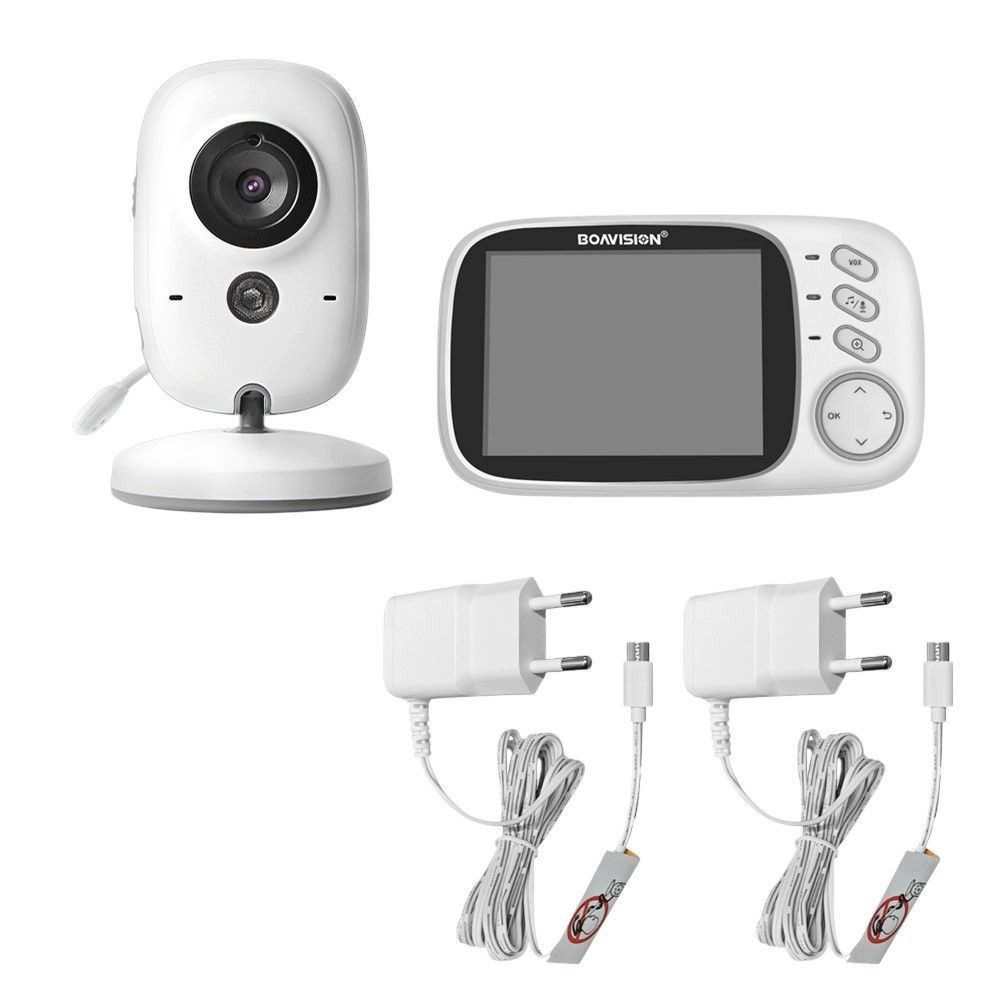 Babyphone Video-Babyphone 2.4G 3,2" LCD Nachtsicht und Gegensprechfunktion DE.