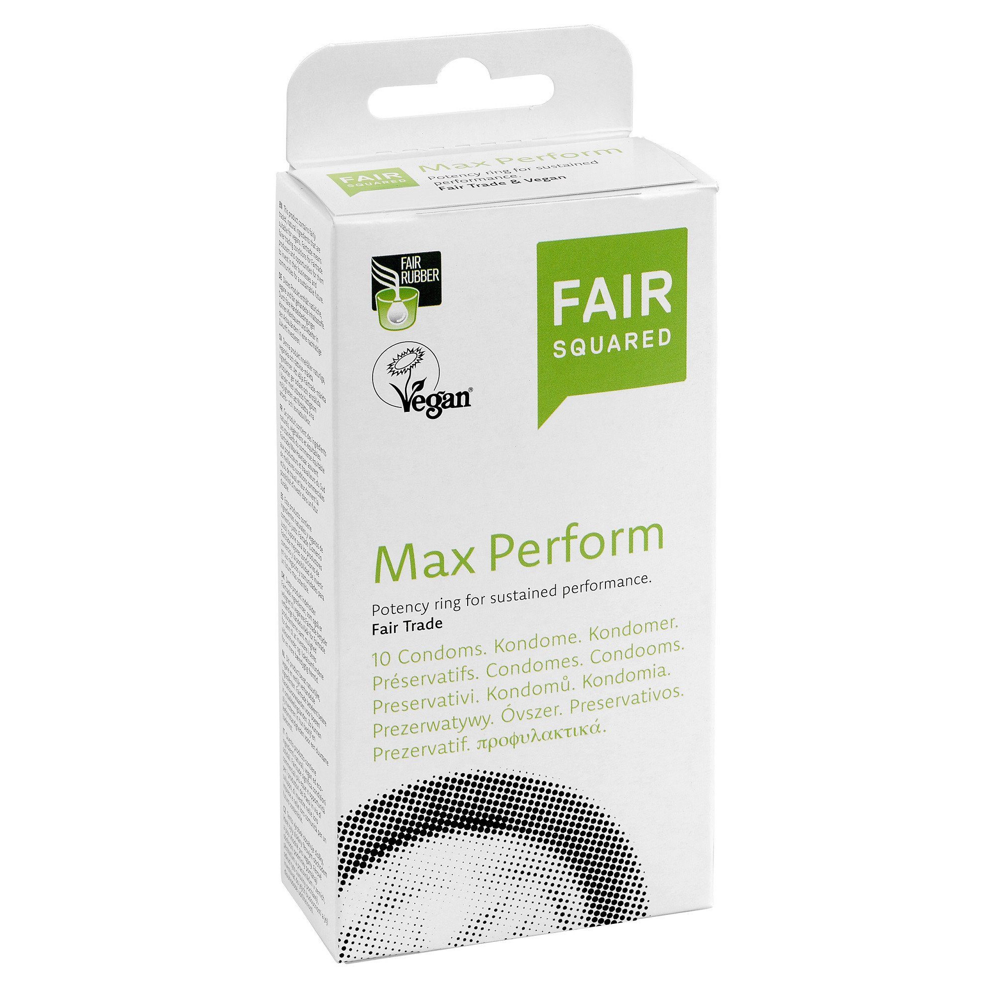 Fair Squared Kondome FAIR SQUARED Max Perform Kondome 52 mm – Vegane Kondome aus fair gehandeltem Naturkautschuk – Kondom gefühlsecht hauchzart