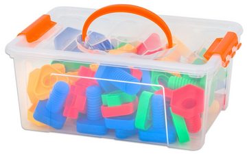 Betzold Steckspielzeug Buntes Schrauben-Spiel Steck-Spiel Kinder-Spielzeug Werkzeug, (64-tlg)