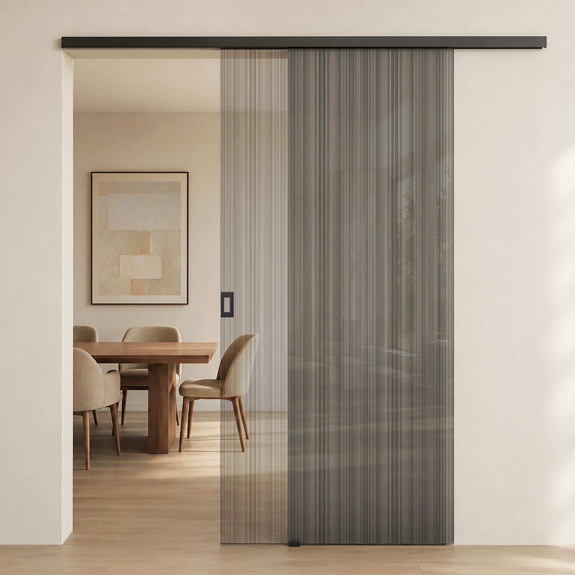 Glasschiebetür Komplettset schiebetür softclose 8mm ESG aus Alu H: 205cm Mu001