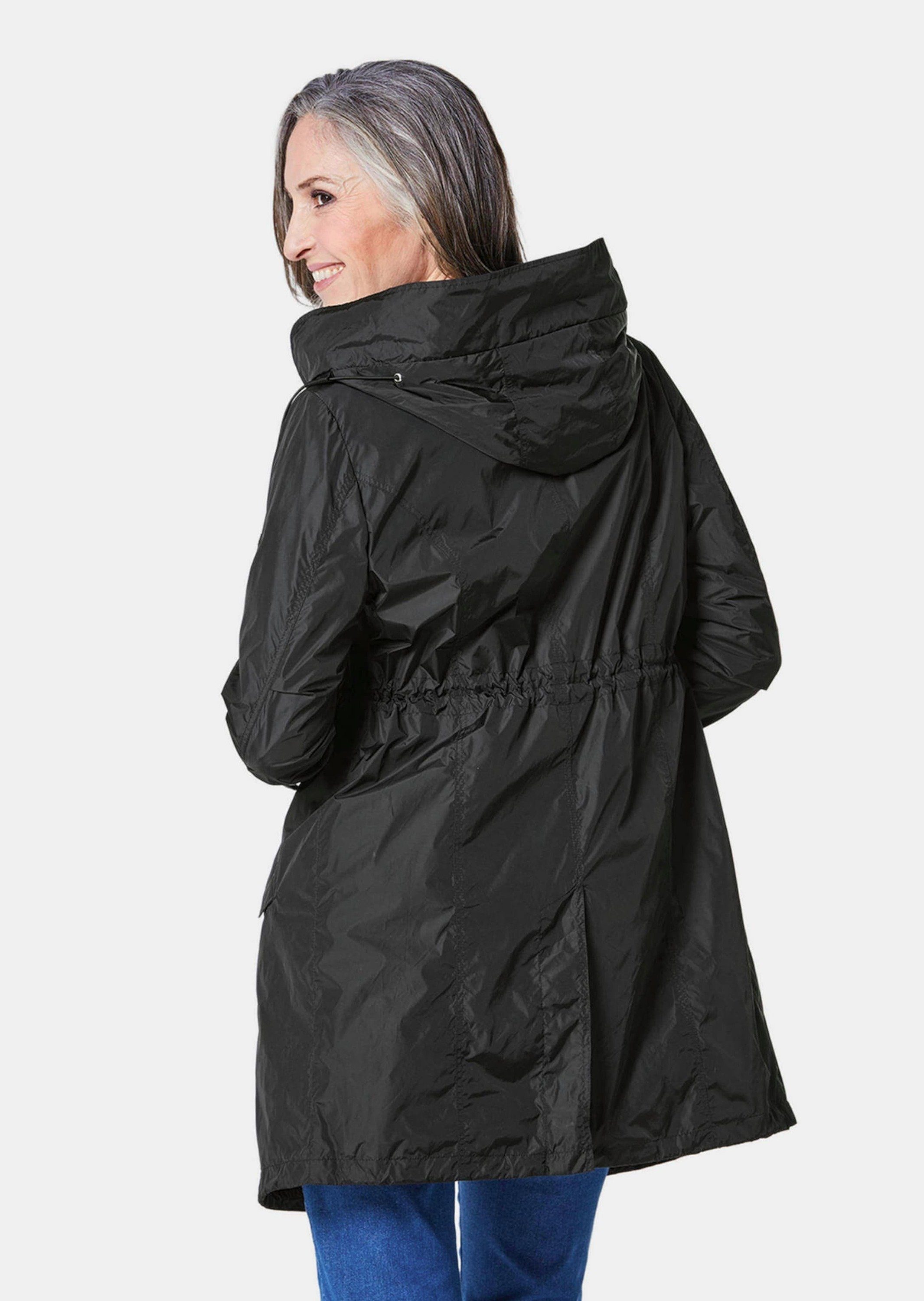 GOLDNER Outdoorjacke Modischer Regenparka mit Kapuze Individuelle Weitenregulierung durch Tunnelzüge und variablen Kragen