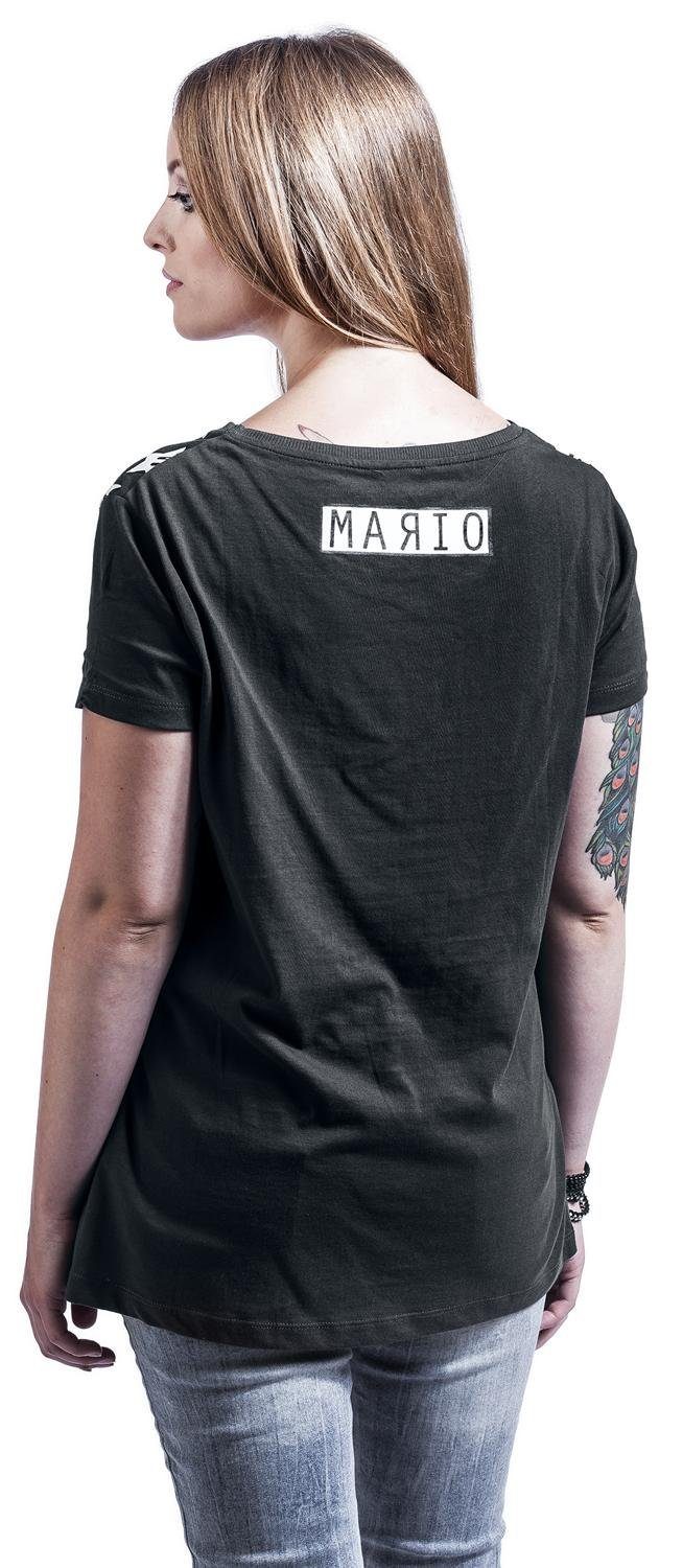 Super Mario Print-Shirt Super Mario Damen T-Shirt Stars dunkelgrau Erwachsene + Jugendliche