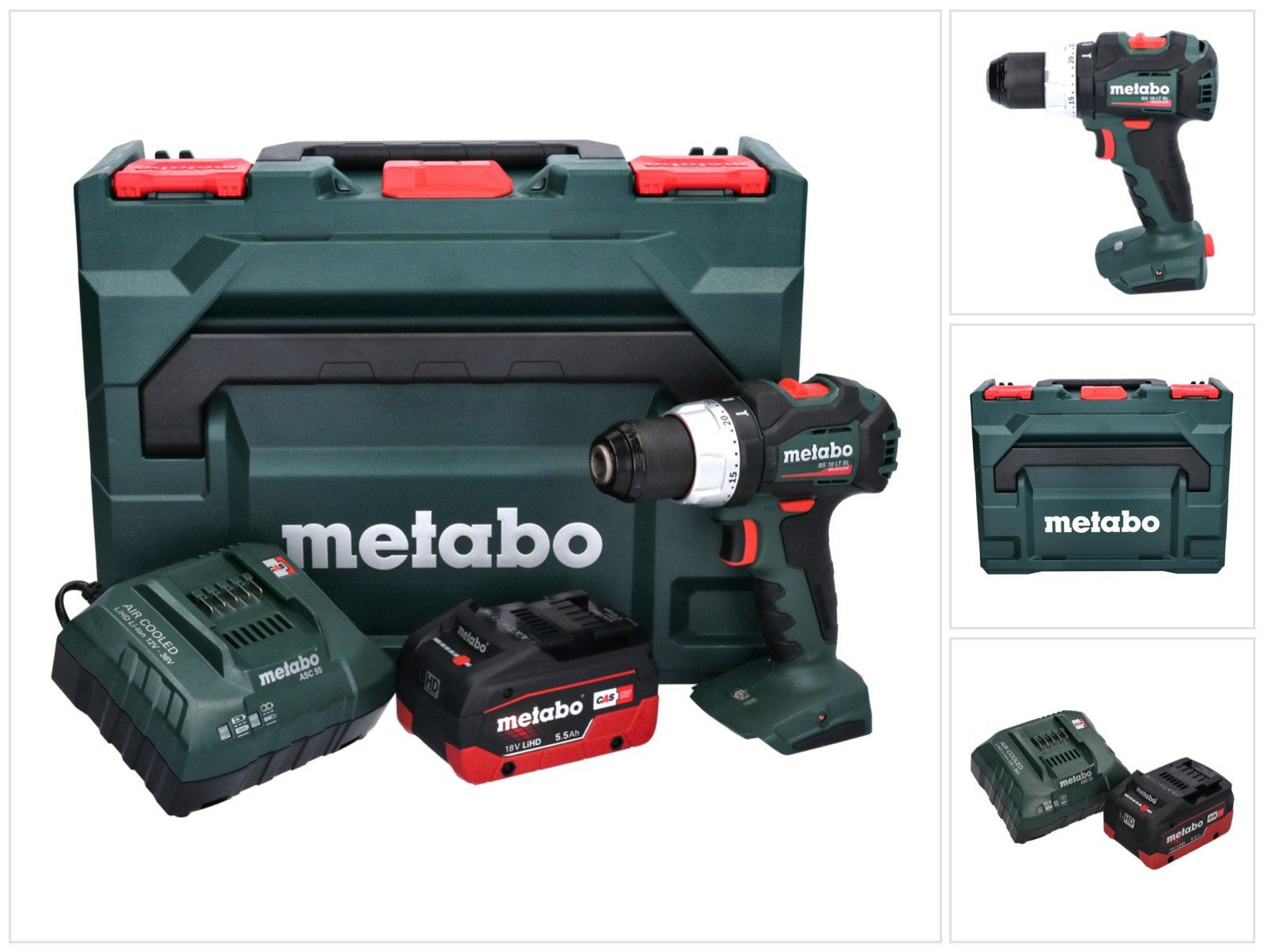 metabo Akku-Schrauber BS 18 LT BL Akku Bohrschrauber 18 V 75 Nm Brushless + 1x Akku 5,5 Ah