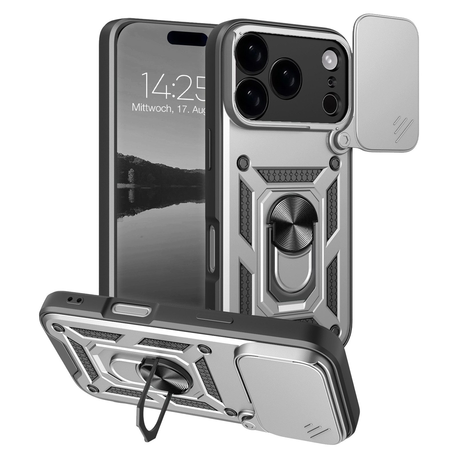 Tec-Expert Handyhülle Outdoor Cover Hülle für Apple iPhone 17 Pro, Premium Hülle mit Kameraschutz aus verstärktem Polycarbonat