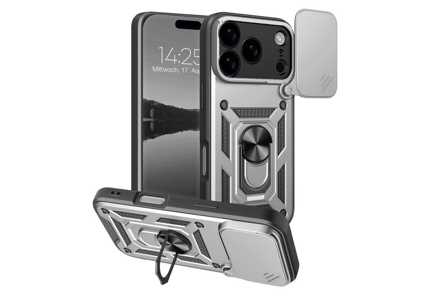 Tec-Expert Handyhülle Outdoor Cover Hülle für Apple iPhone 17 Pro Max, Premium Hülle mit Kameraschutz aus verstärktem Polycarbonat